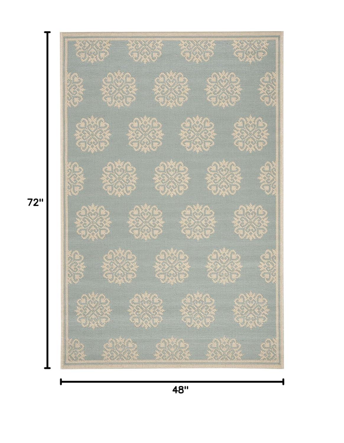 SAFAVIEH Beach House Regent Geometric Indoor/Outdoor Area Rug, Beige/Cream, 4' x 6'