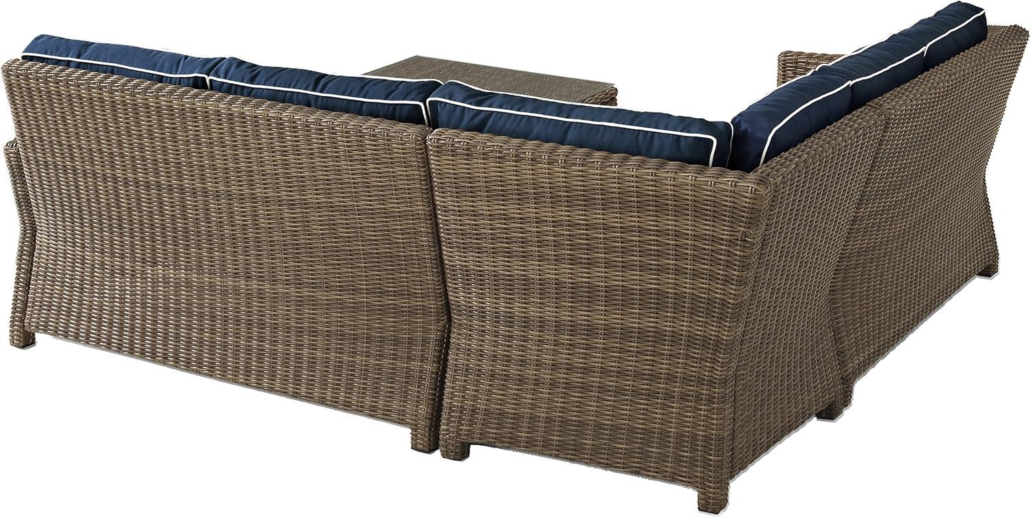 Bradenton 4-Piece Navy Cushions Steel Outdoor Sectional Set