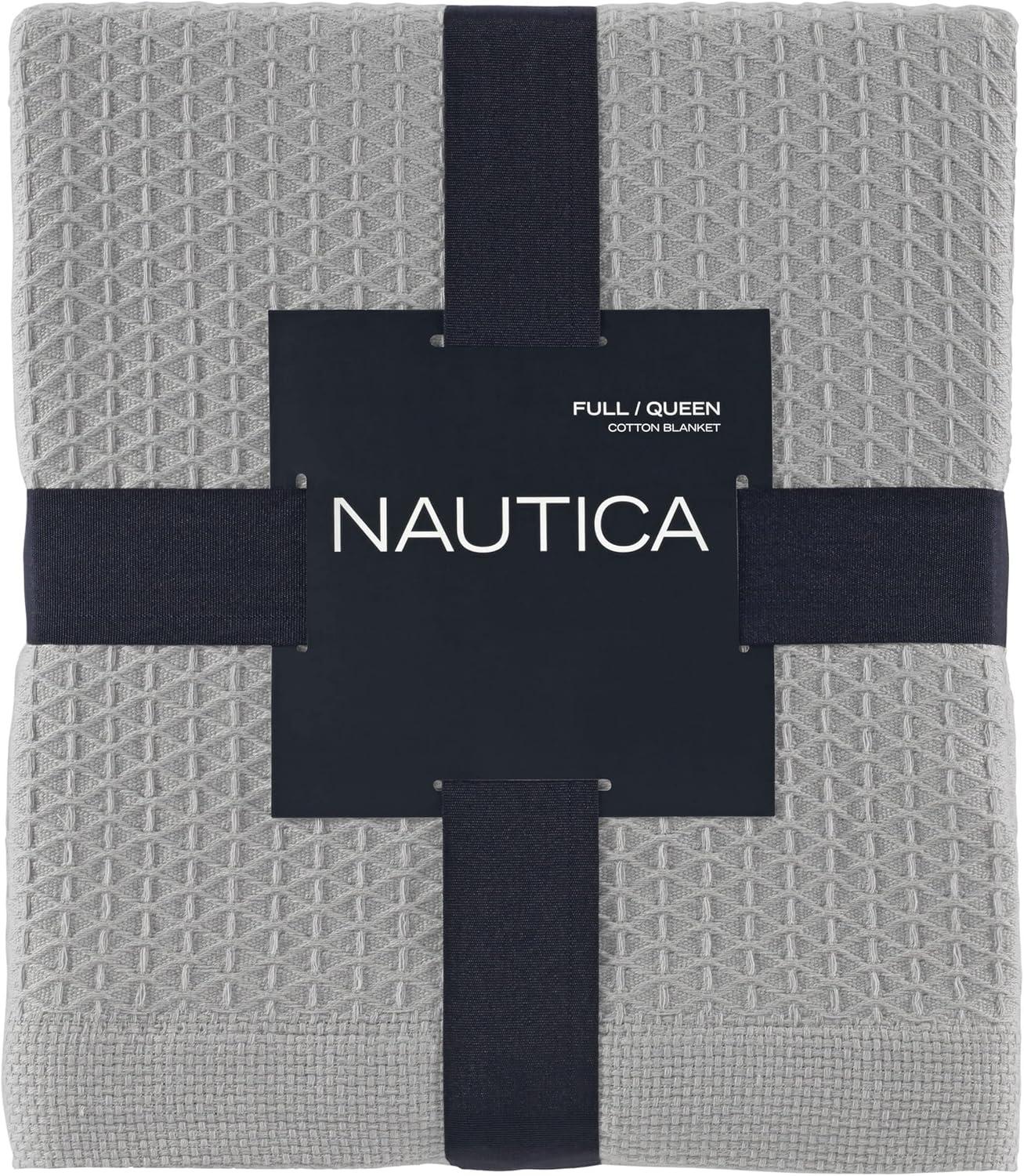 Nautica Baird Solid Cotton Reversible Blanket