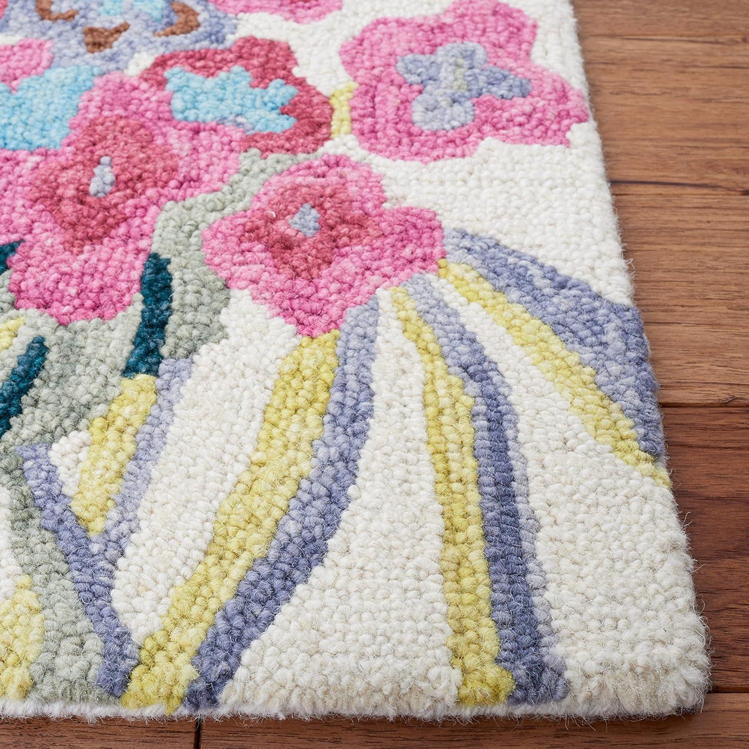 Jardin JAR151 Hand Tufted Area Rug - Ivory/Pink - 6'x6' - Safavieh