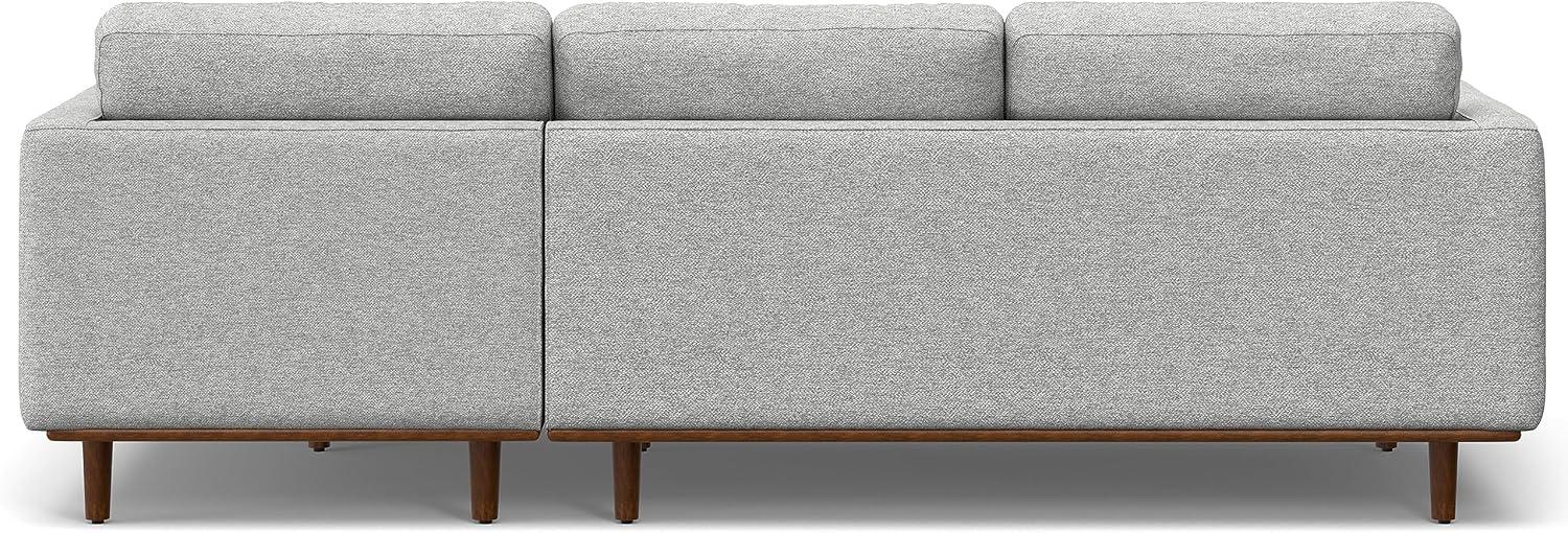 Simpli Home Morrison Large Left Sectional Sofa,Mid-Century Modern Couch with Chaise Lounge and Eco-Friendly Woven-Blend Fabric