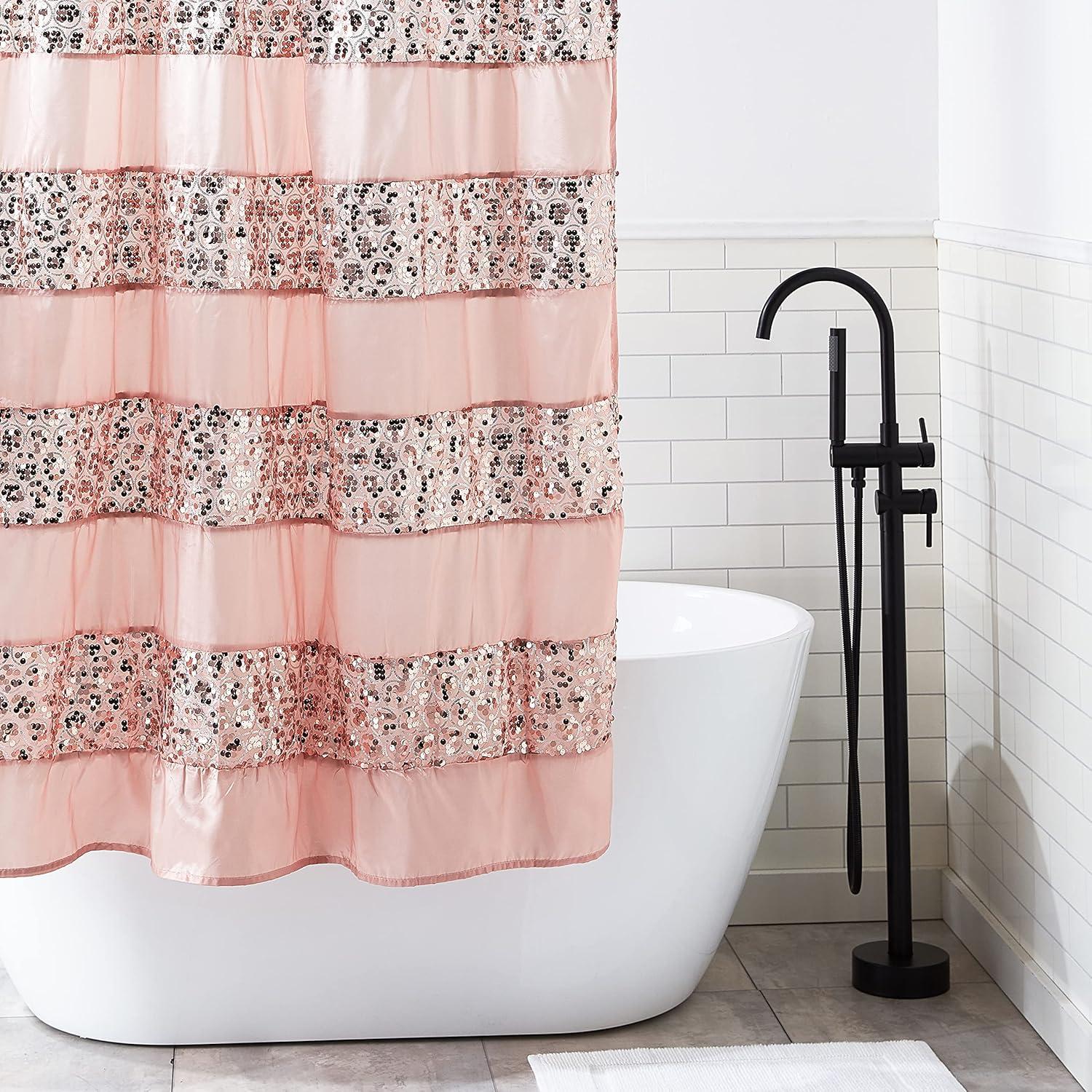 Popular Bath Blush Sinatra Bath Decor Accessories, Premium, Durable, Acrylic Resin, Eco-Friendly Shower Curtain (70" W x 72" L)