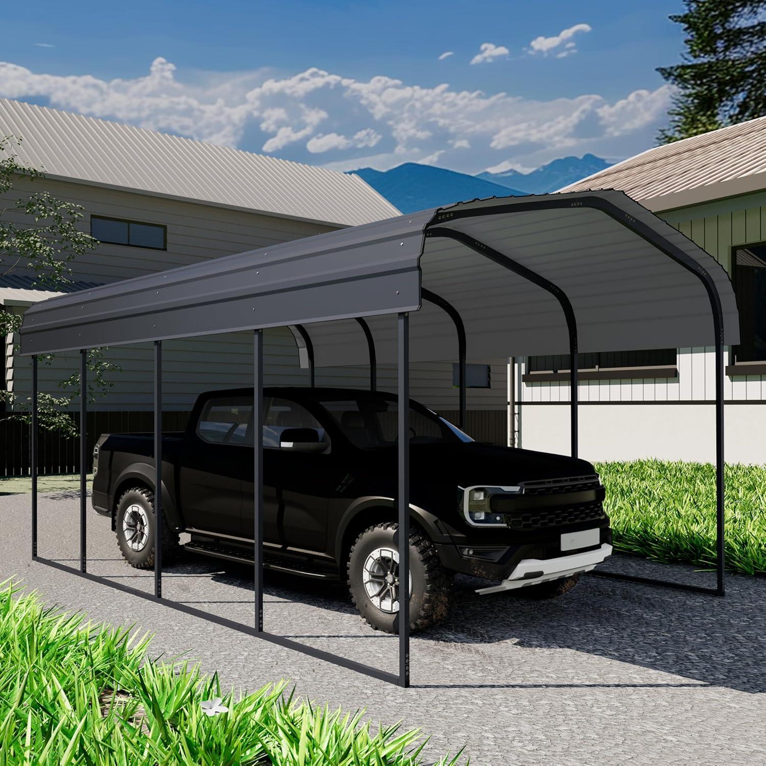 Steel Carport, Galvanized Multiple Sizes