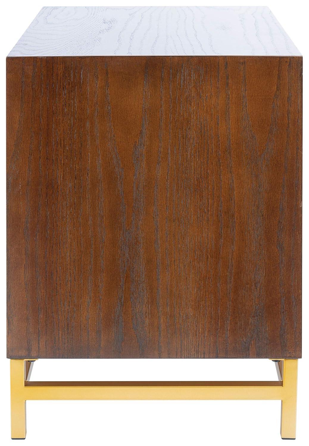 Fenno 2 Drawer Nightstand - NST6401 - Walnut/Brass - Safavieh