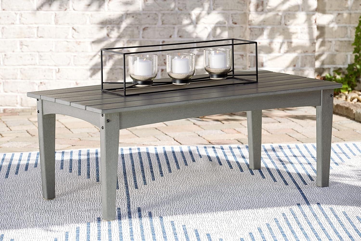 Signature Design by Ashley Contemporary Visola Outdoor Coffee Table  Gray