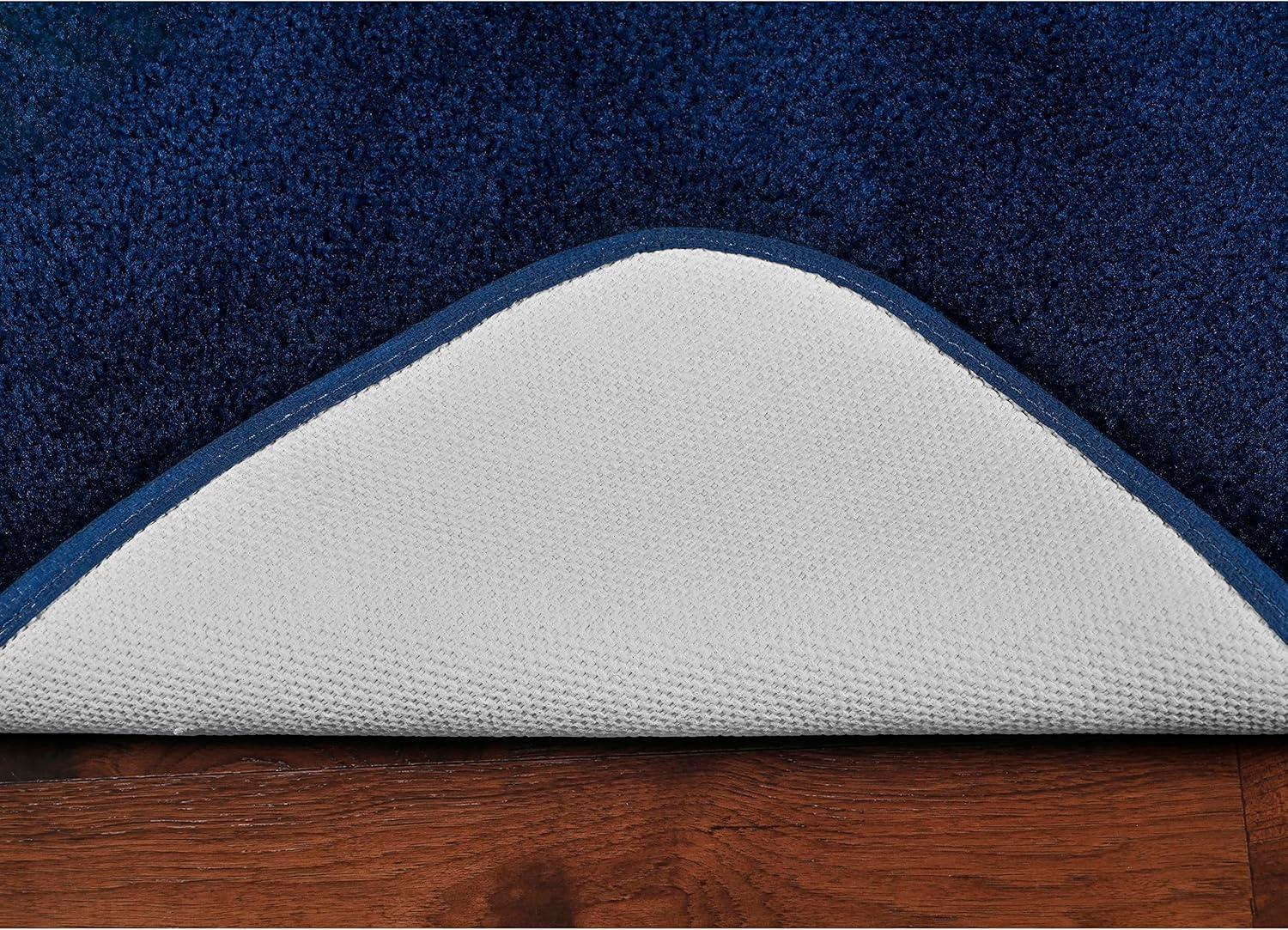 2pc Traditional Nylon Washable Bathroom Rug Set Navy - Garland Rug: Machine Made, Latex Backing, Tufted Bath Mats Set