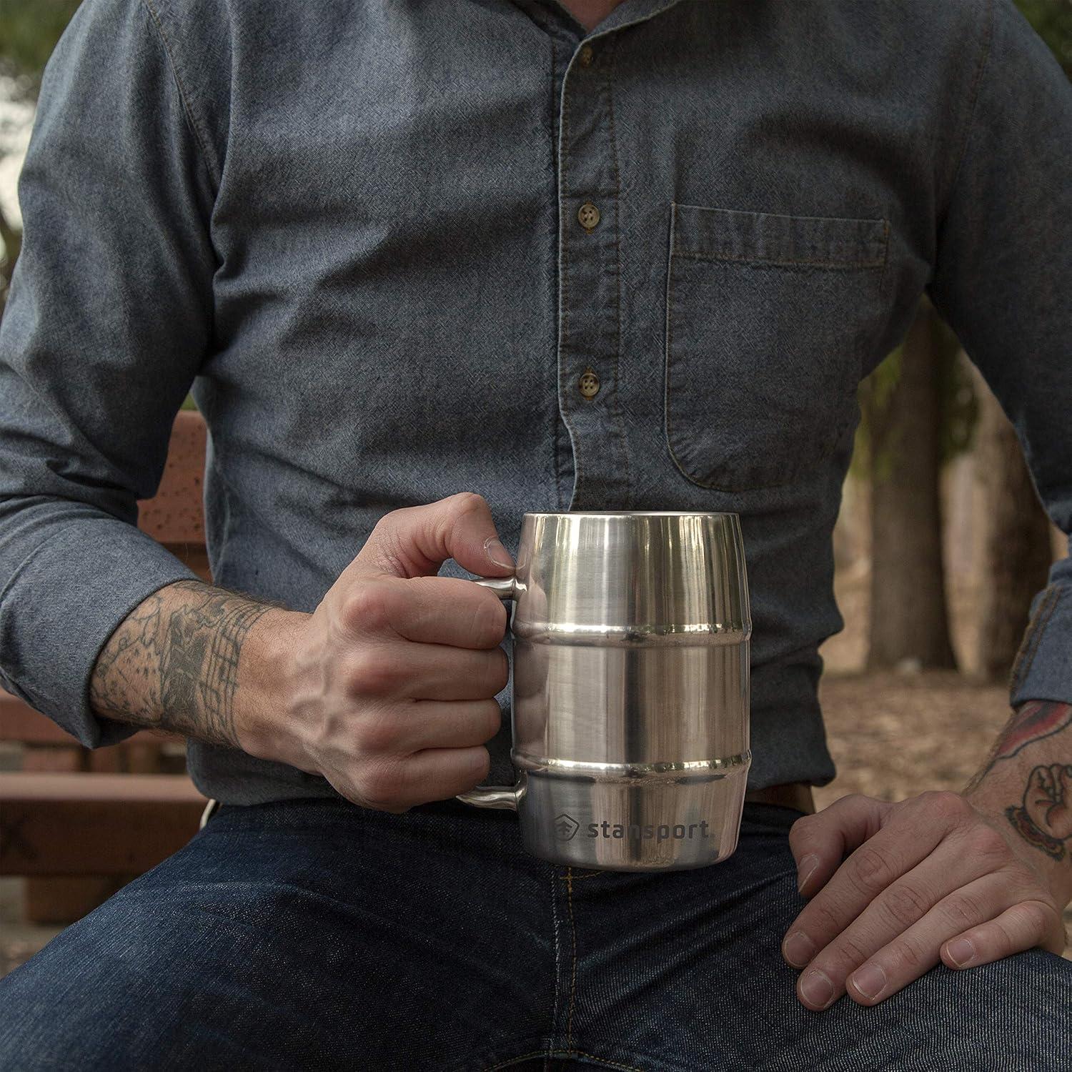 Stansport 16 OZ. Double Wall Camp Mug - Silver