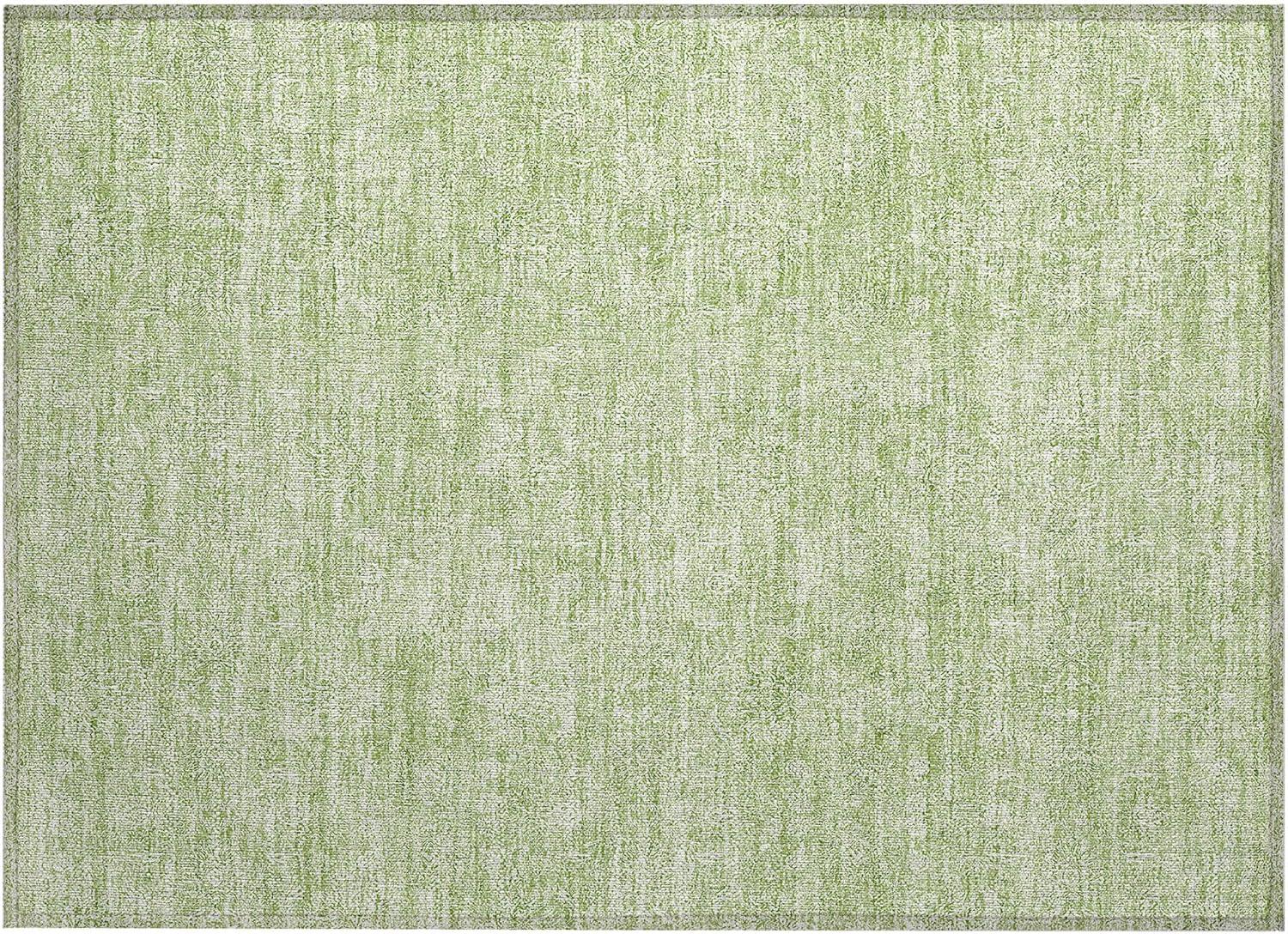 Aloe Green Synthetic Flat Woven Indoor Outdoor Rug