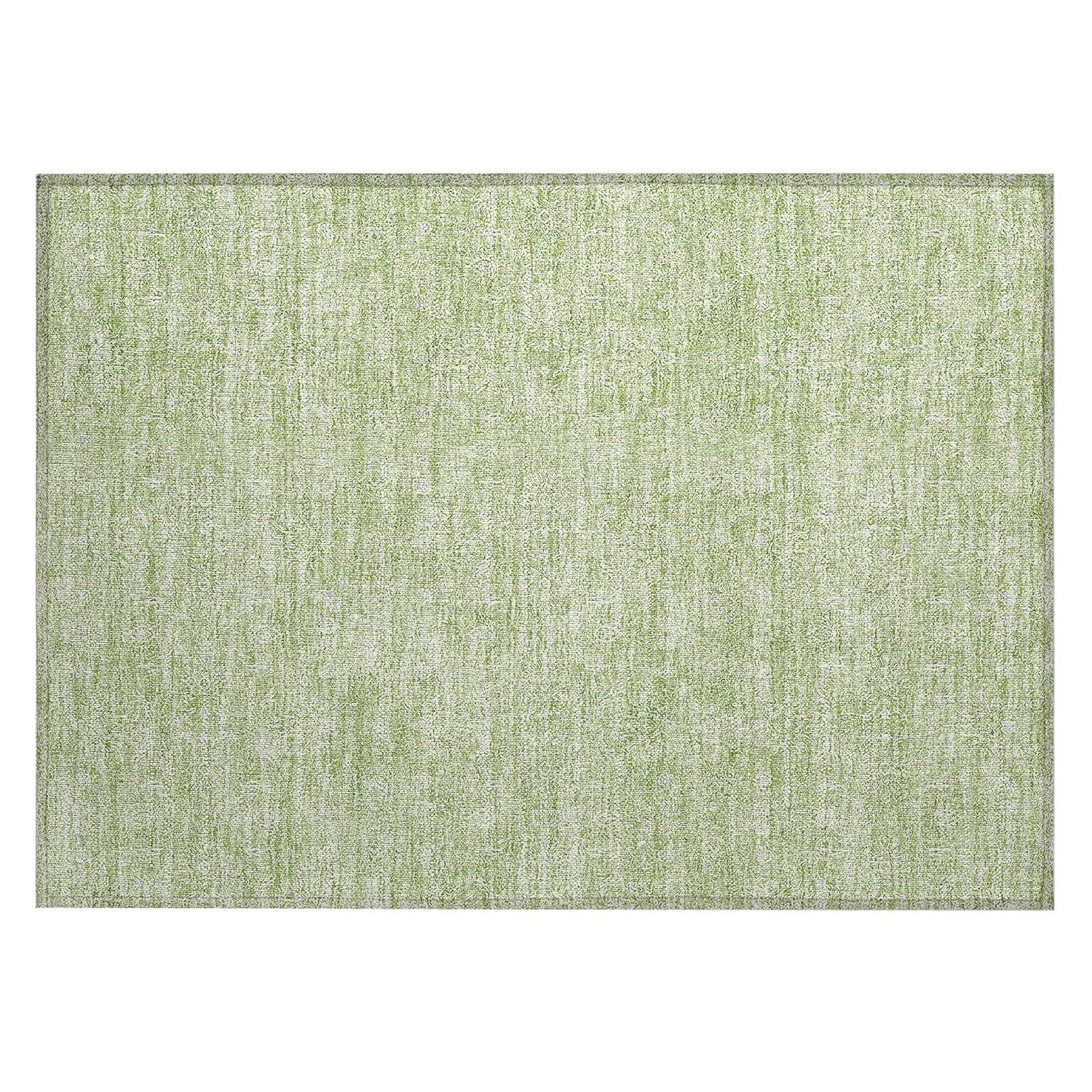 Aloe Green Synthetic Flat Woven Indoor Outdoor Rug