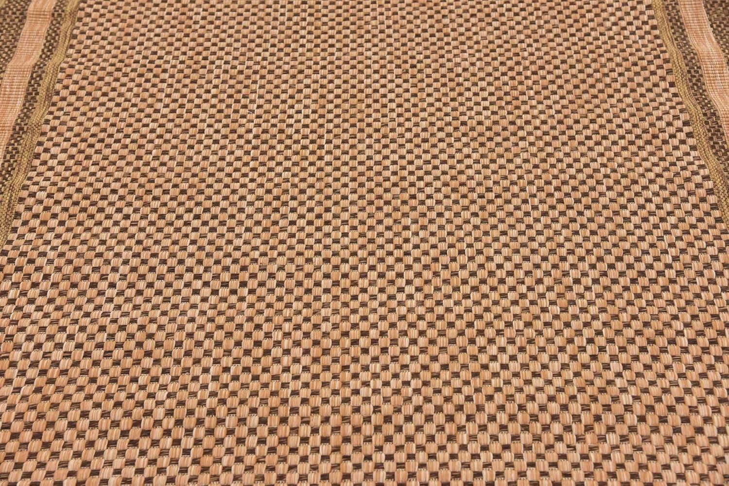 Unique Loom 5' 3 x 8' 0 Light Brown Outdoor Border Multi Border Area Rug