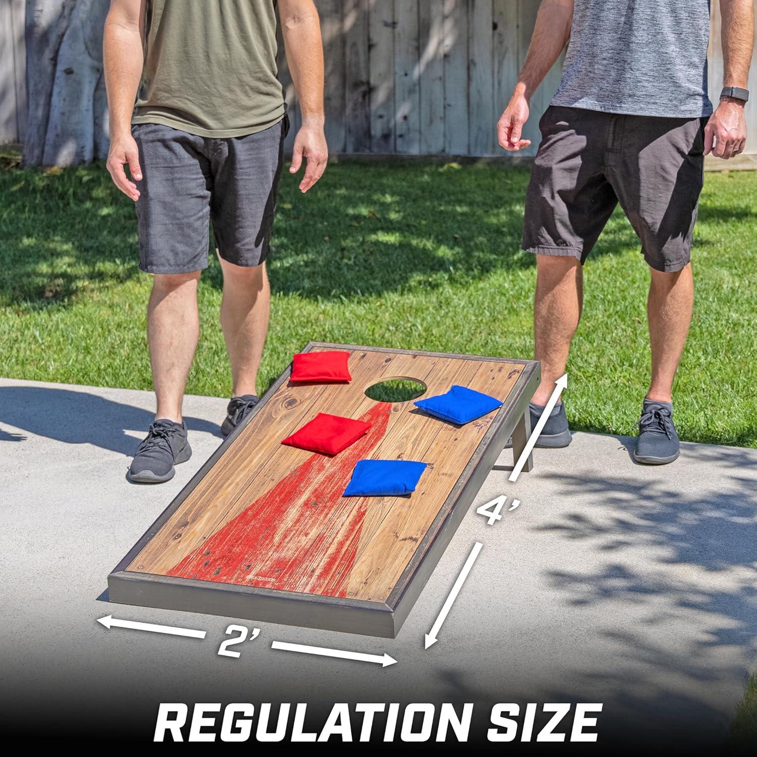 GoSports 4' x 2' Regulation Size Premium Wood Cornhole Set - 11pc