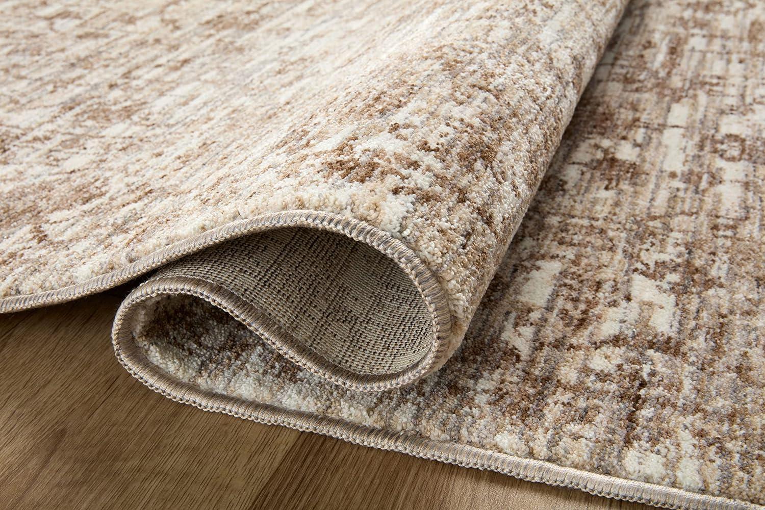 Sorrento Oriental Machine Made Polyester Area Rug in Bark/Natural