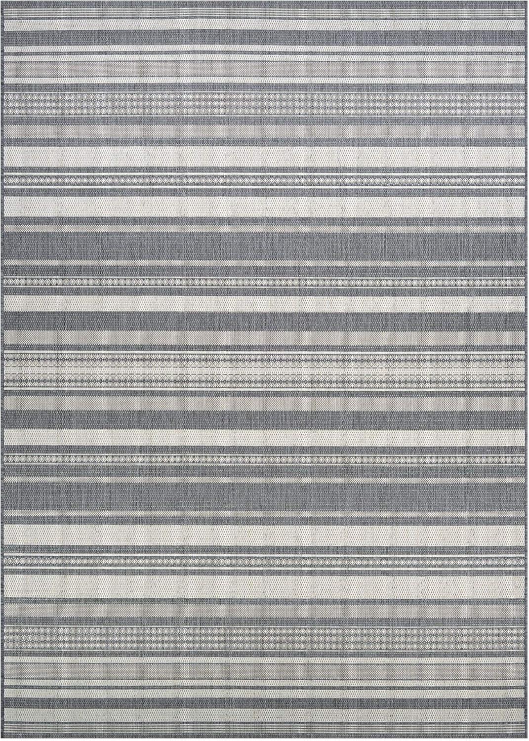 Champagne Grey Flat Woven Synthetic Rectangular Area Rug 6' x 9'