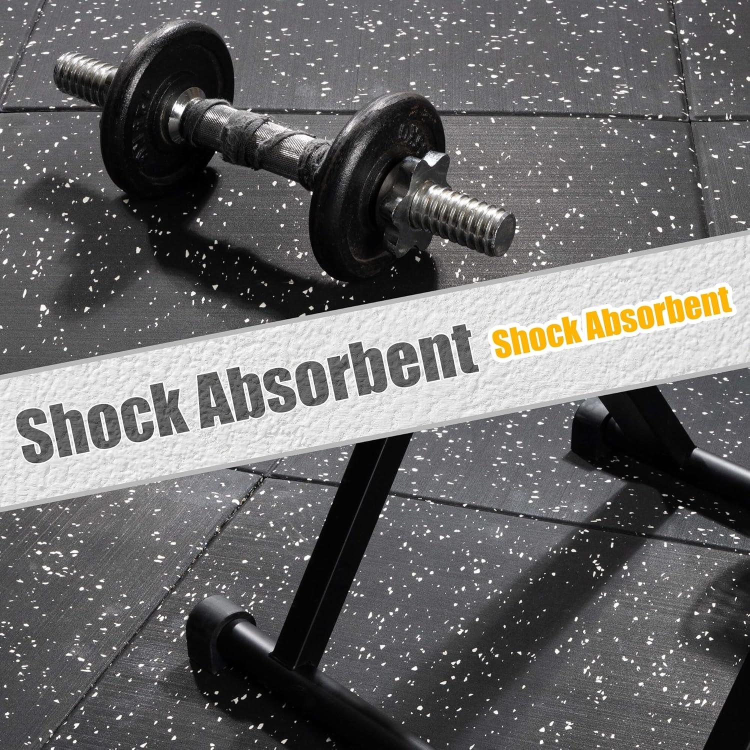 CyclingDeal Pro Quality Gym Workout Tiles Mat - 6pk 20”x20” Interlocking Rubber