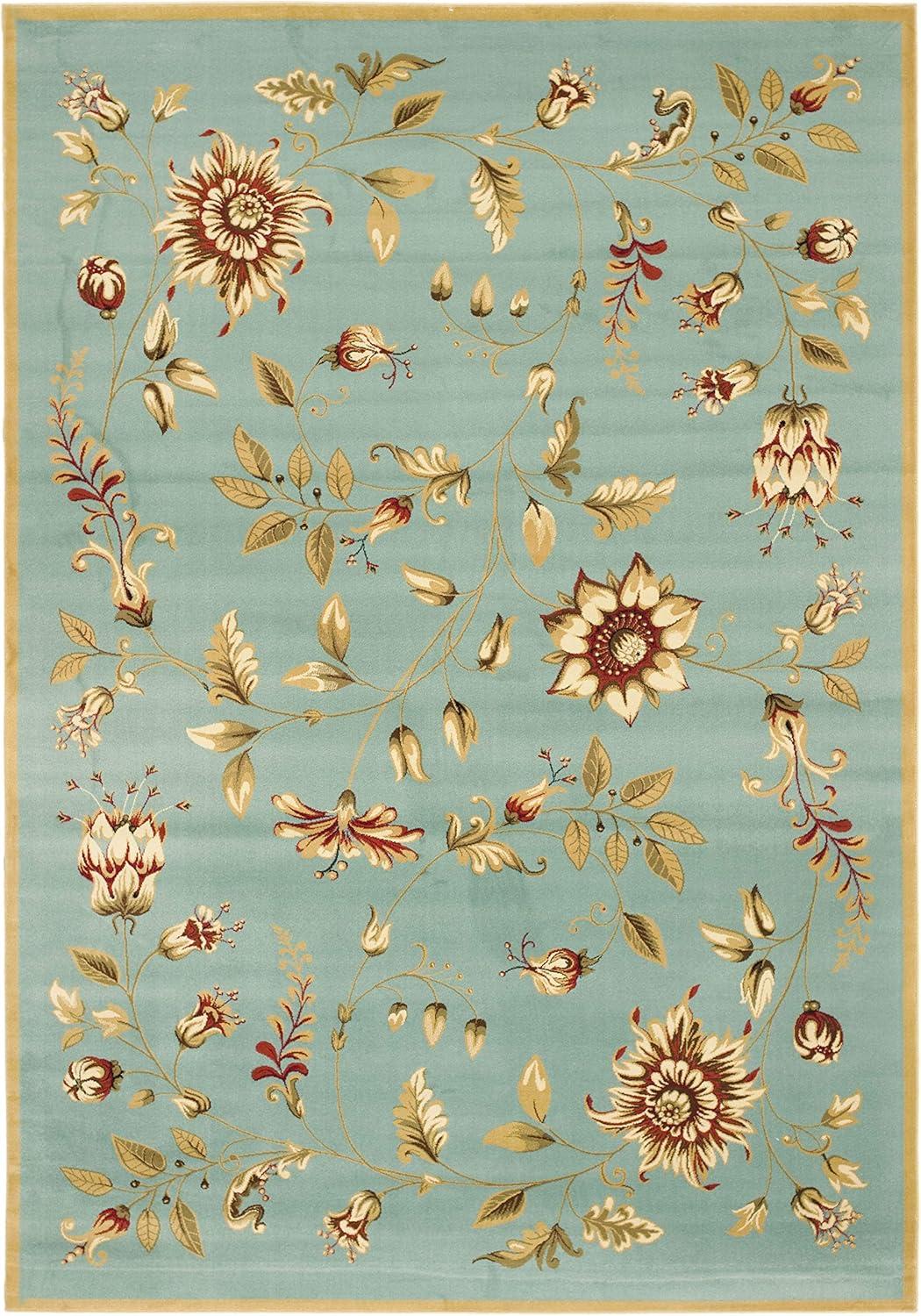 Lyndhurst LNH552 Power Loomed Area Rug - Blue/Multi - 8'9"x12' - Safavieh