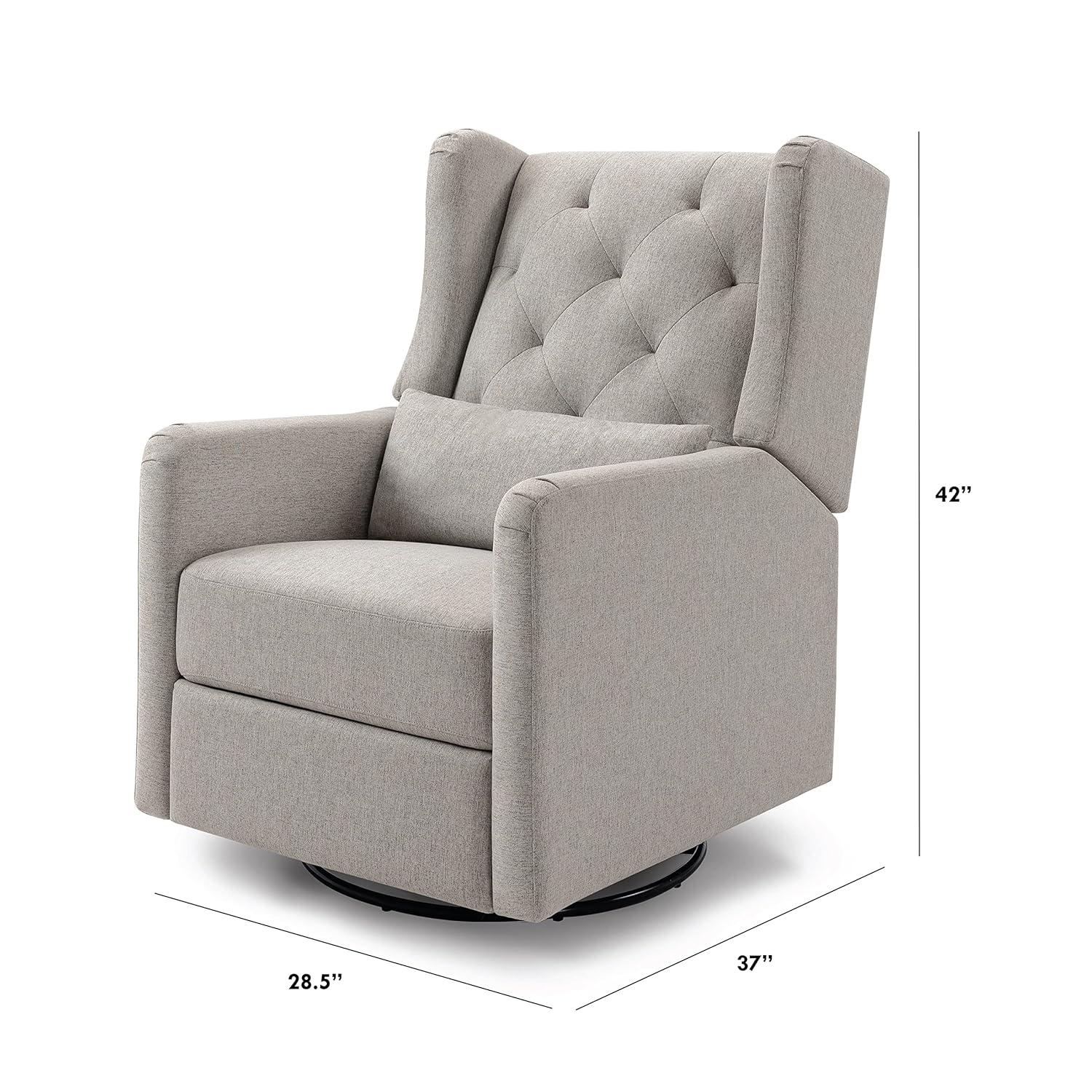 Everly Swivel Reclining Glider in Performance Gray Eco-Weave