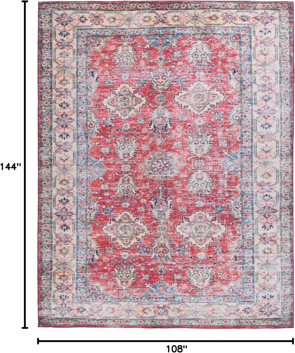 Tucson Vintage Persian TSN196 Power Loomed Machine Washable Skid-Resistant Indoor Area Rug - Rust/Beige - 9'x12' - Safavieh