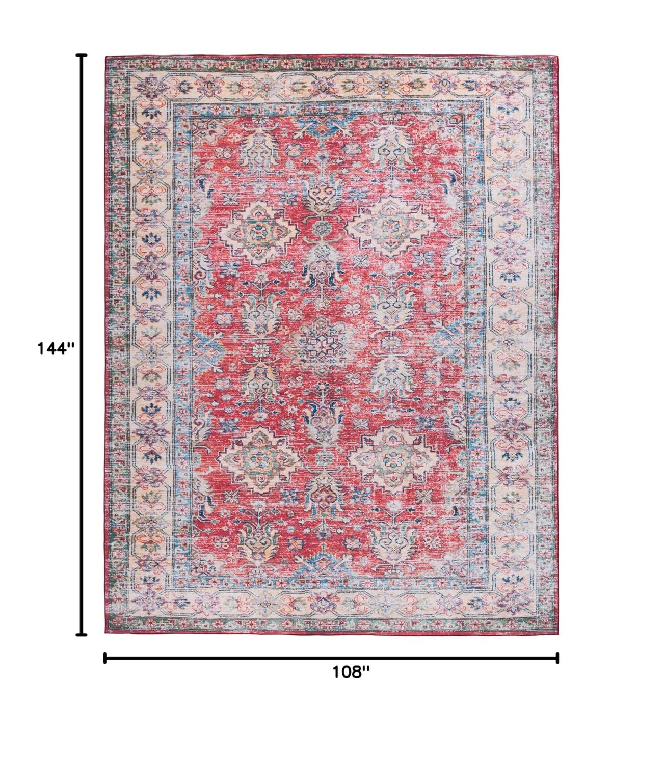 Tucson Vintage Persian TSN196 Power Loomed Machine Washable Skid-Resistant Indoor Area Rug - Rust/Beige - 9'x12' - Safavieh