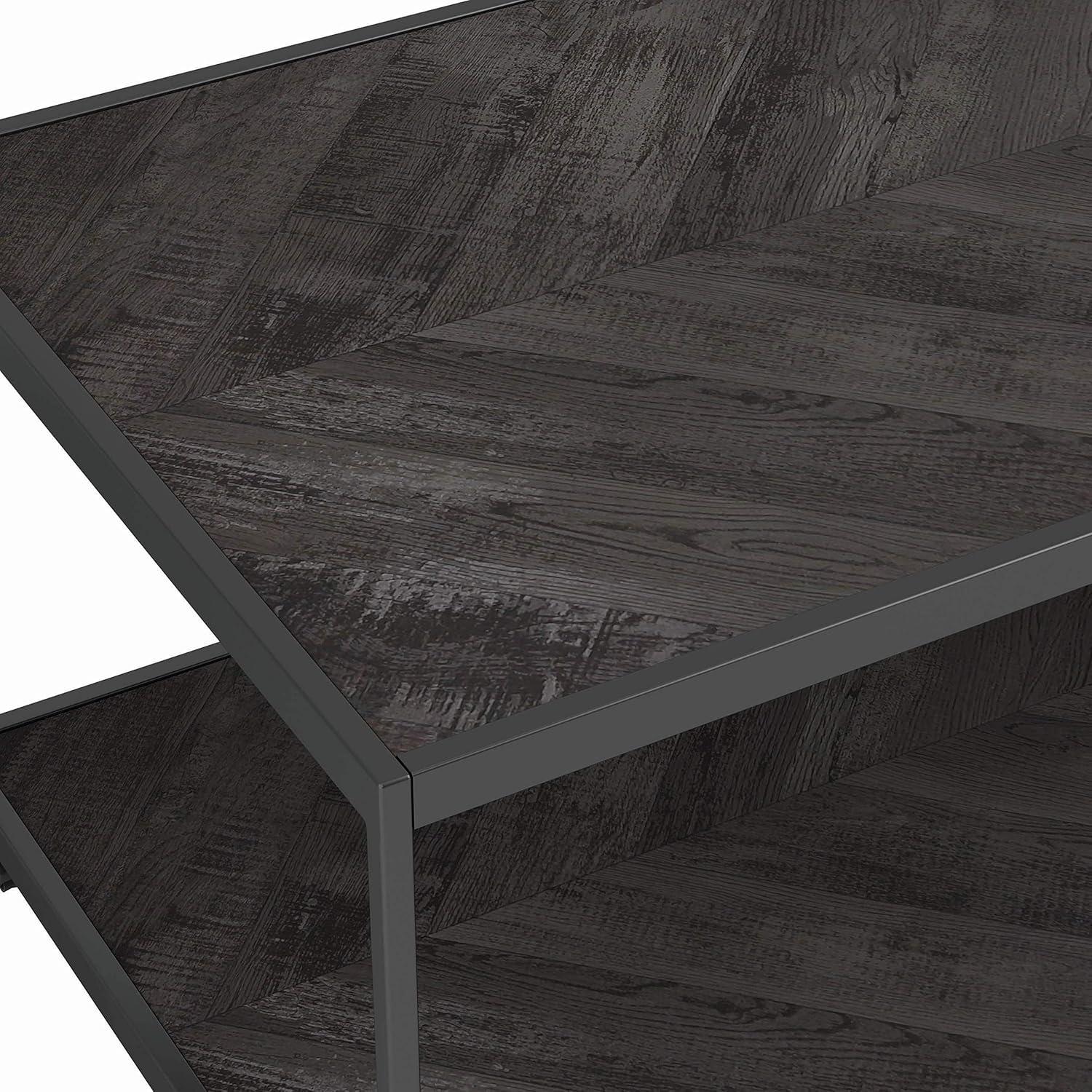 Beckley Wood End Table Gray Herringbone/Black - Coaster
