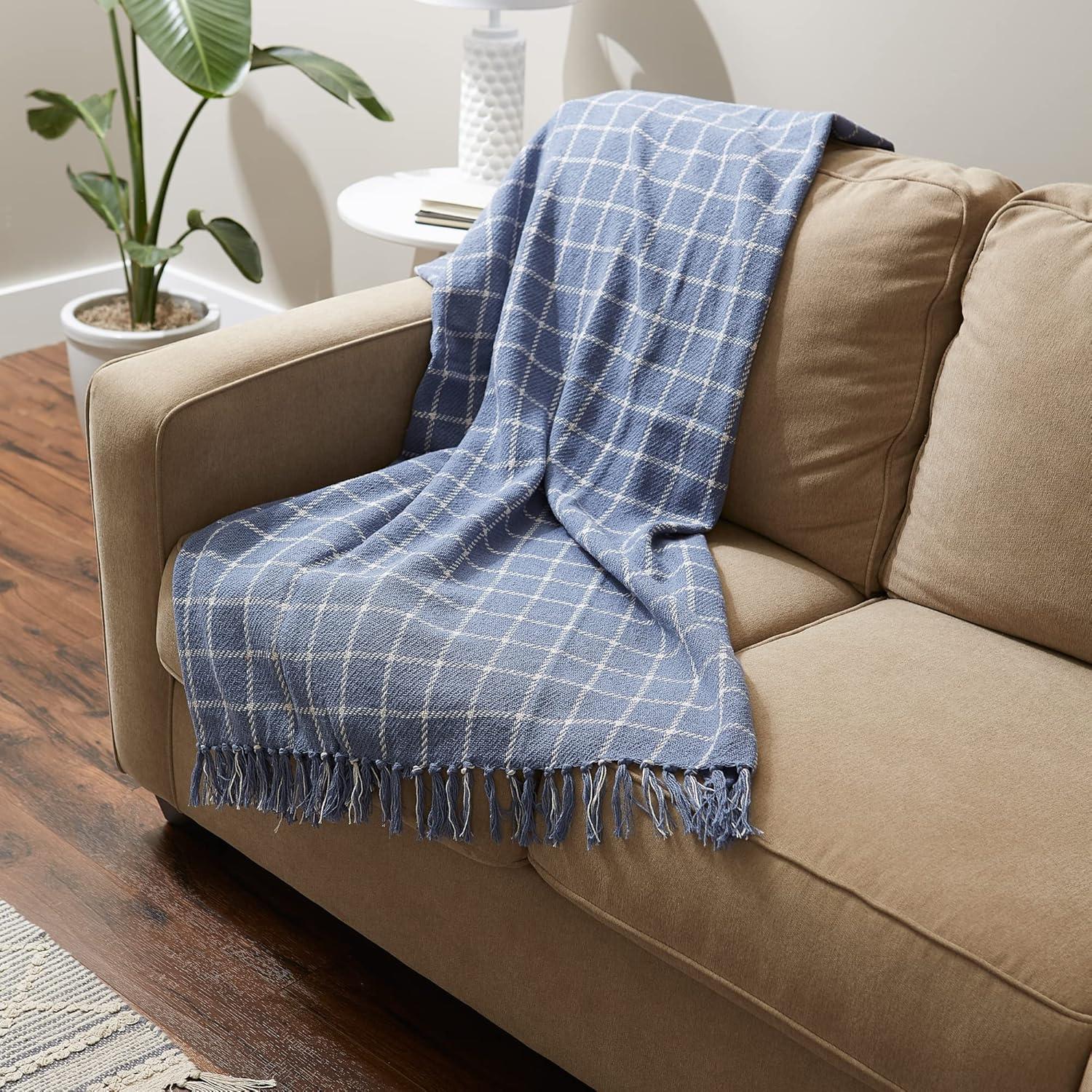 50"x60" Checked Plaid Throw Blanket - Design Imports