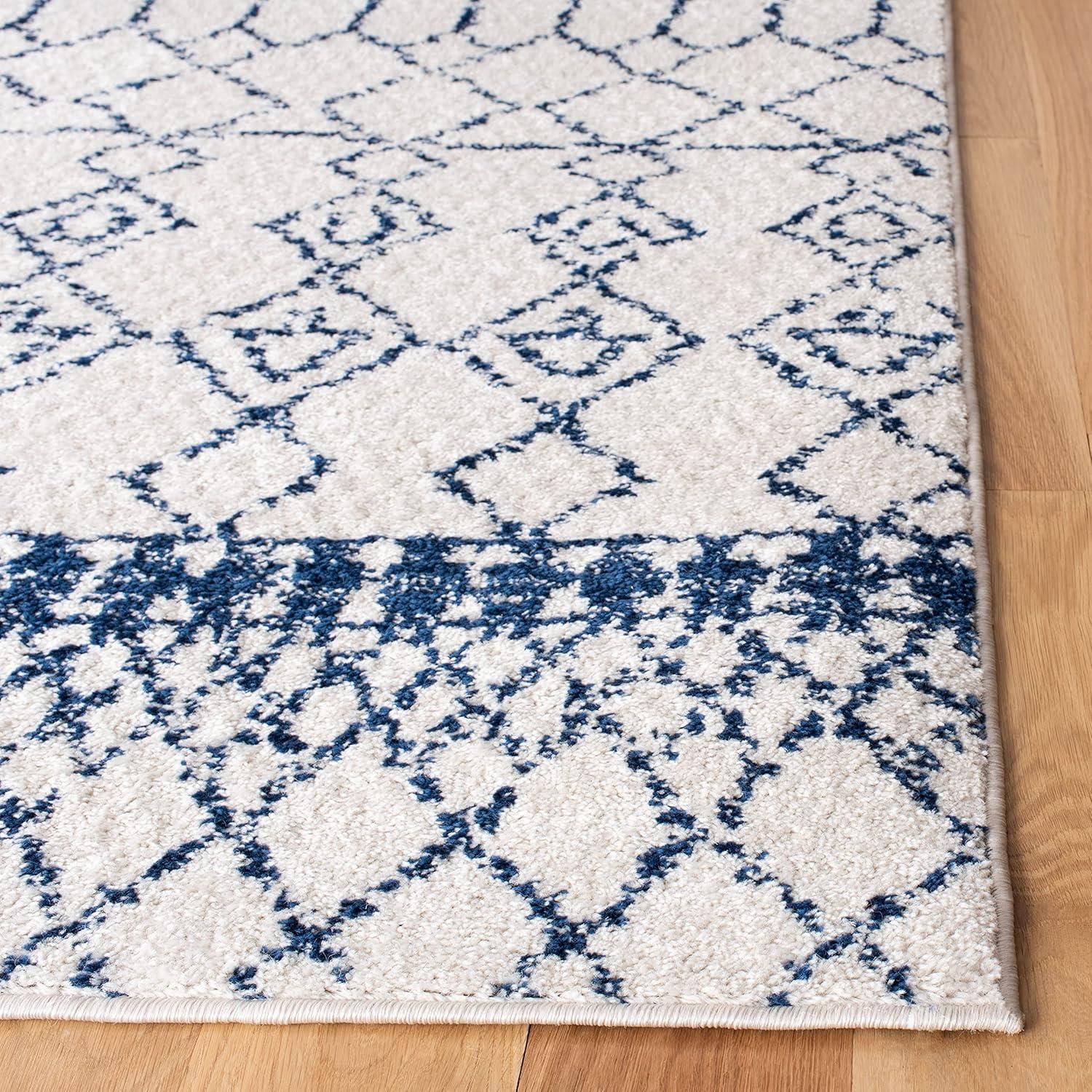 Tulum TUL229 Power Loomed Area Rug - Ivory/Navy - 6'x9' - Safavieh.