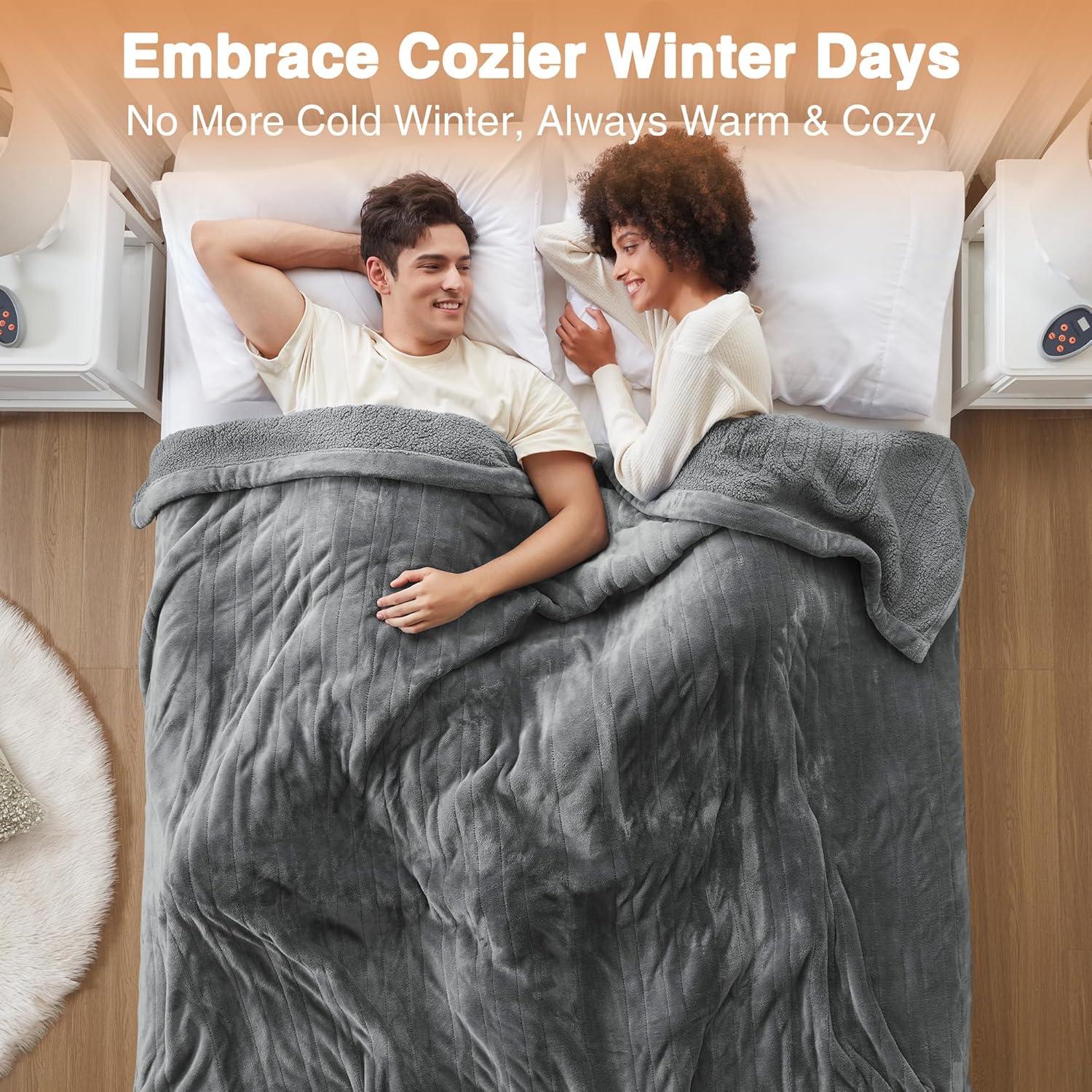 Beautyrest Beautyrest Heated Oversized Microlight to Berber Blanket
