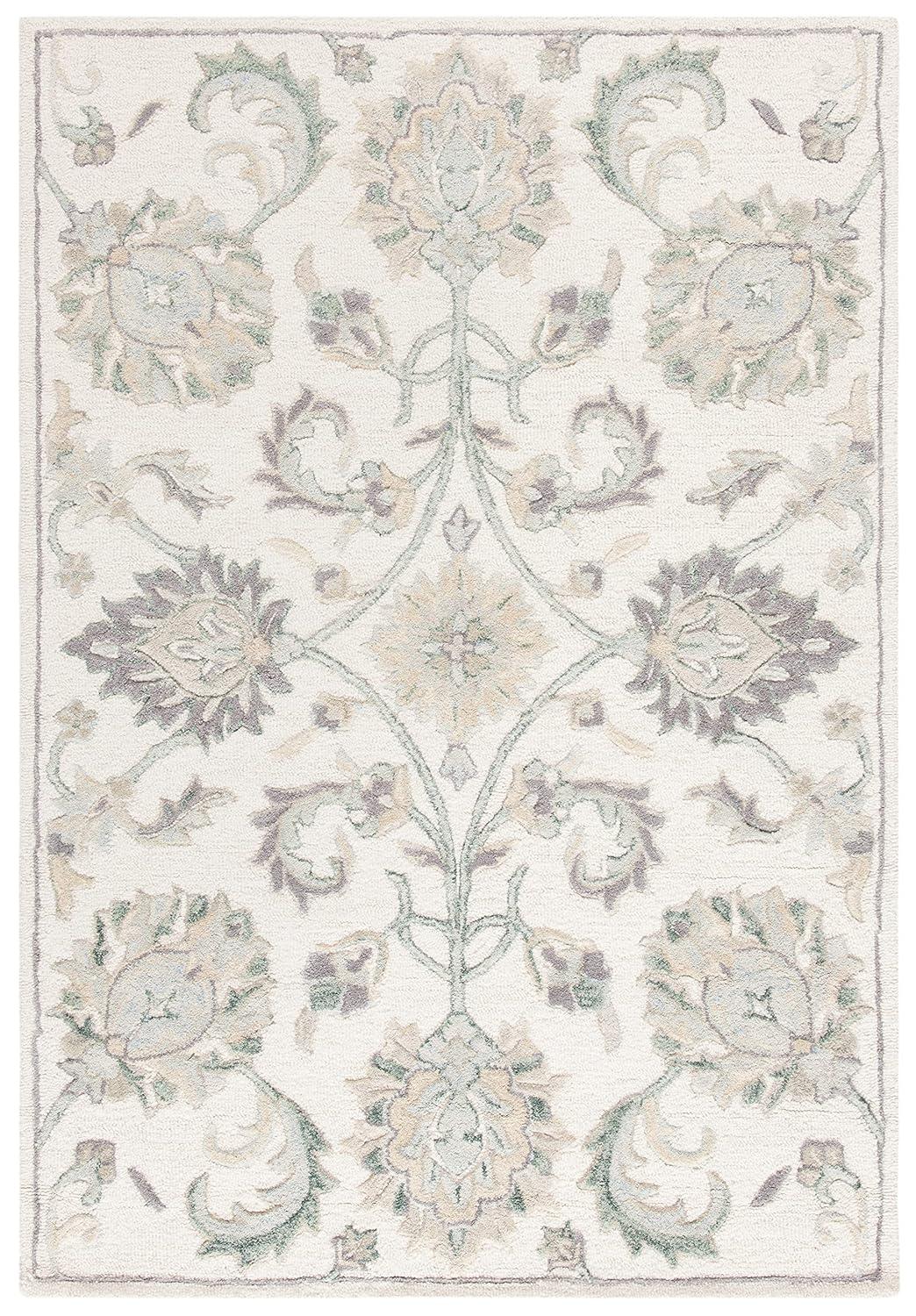 Glamour GLM624 Hand Tufted Indoor Area Rug - Ivory/Grey - 4'x6' - Safavieh