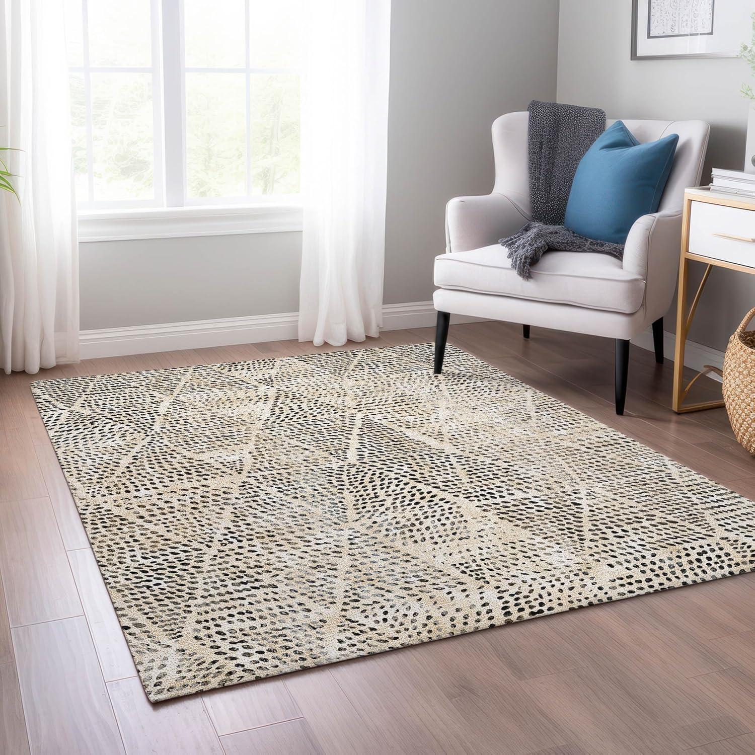 Addison Rugs Chantille Indoor/Outdoor Transitional Diamond Beige Washable Rectangle Rug, 10' x 14'