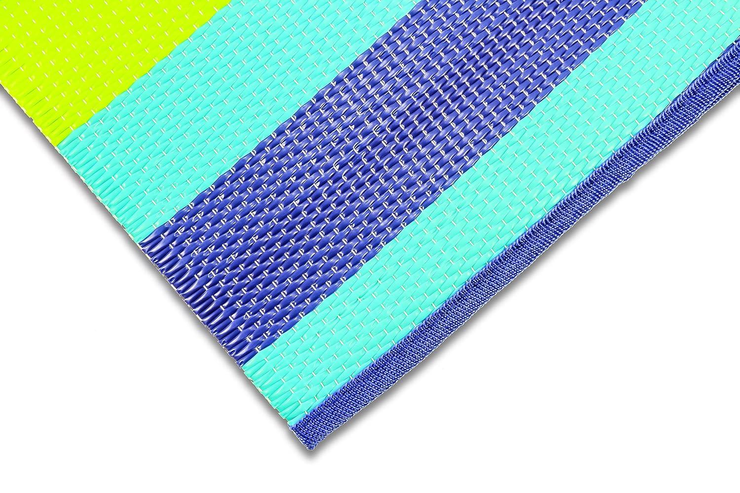 Camco 42806 Handy Mat 60" X 78" Outdoor Mat With Strap (Green/Turquoise)