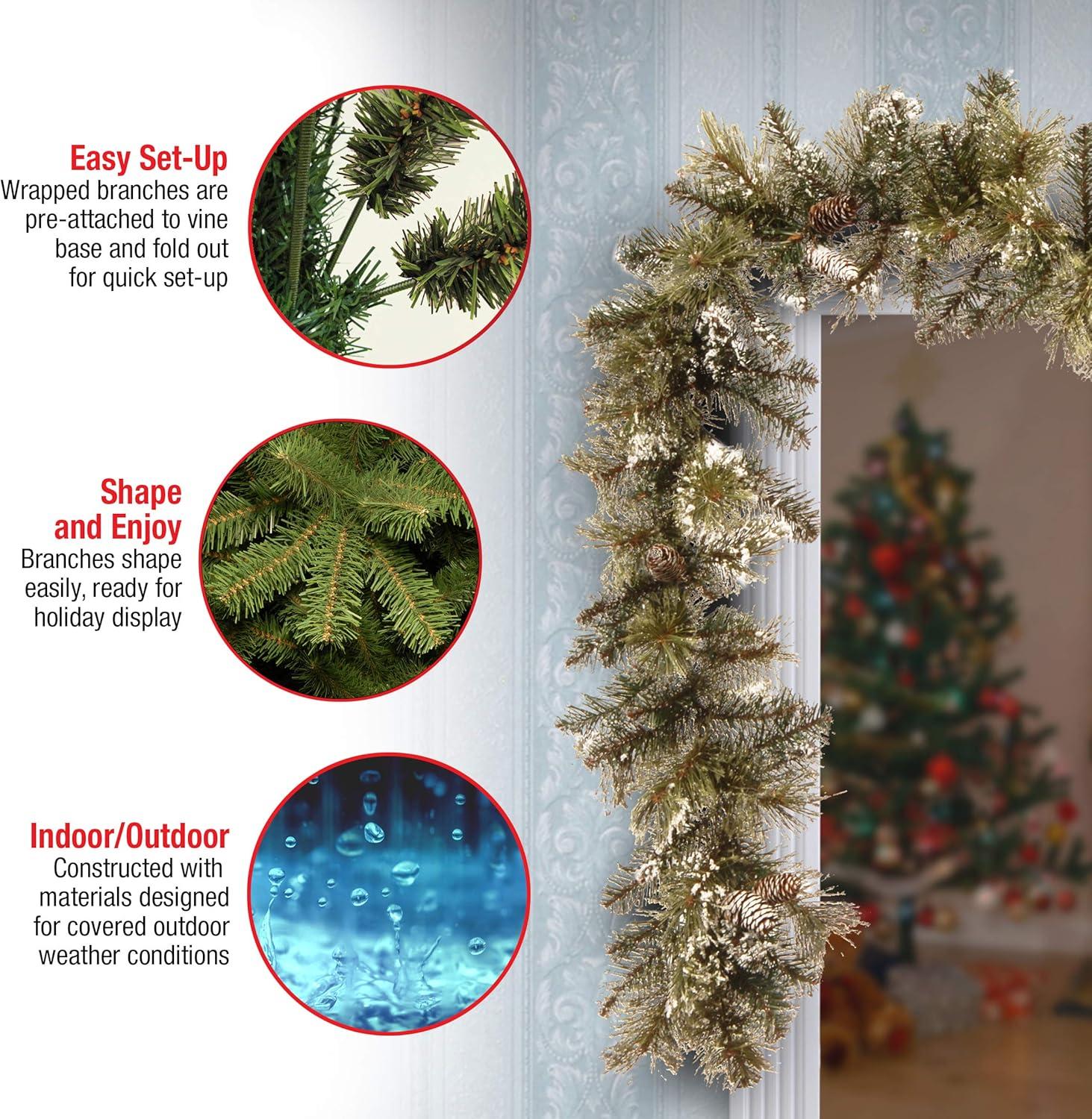 The Holiday Aisle® 6 ft. Glittery Bristle Pine Garland