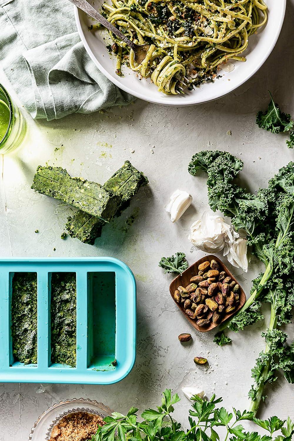 Souper Cubes 1/2 Cup Silicone Freezer Tray with Lid, Silicone Soup Freezer Mold, Perfect for Storing Sauce, Smoothies, Rice and More