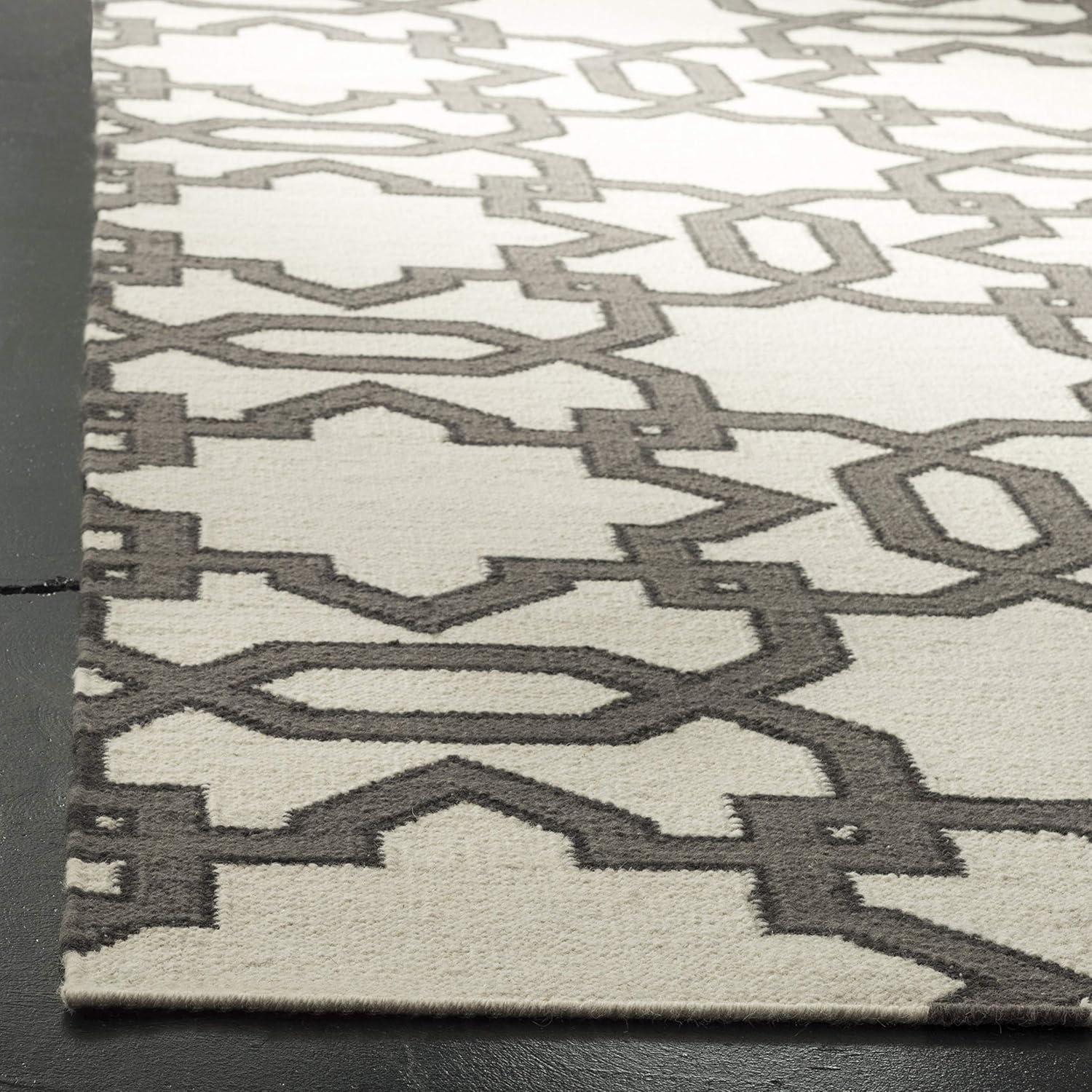 Amelah Hand Woven Flat Weave Wool Geometric Rug