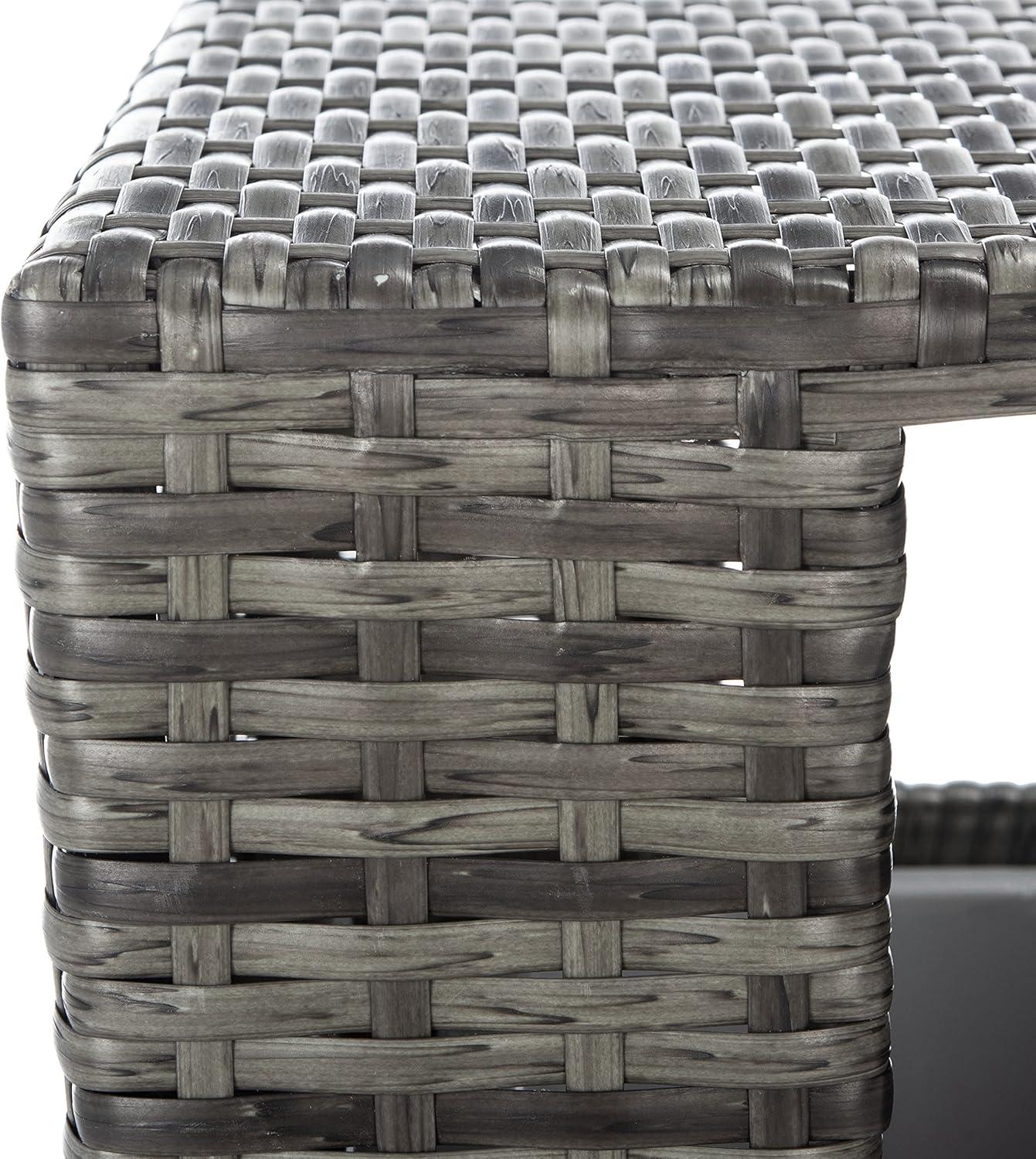 Mazeli Outdoor Trash Can - Grey Brown - Safavieh