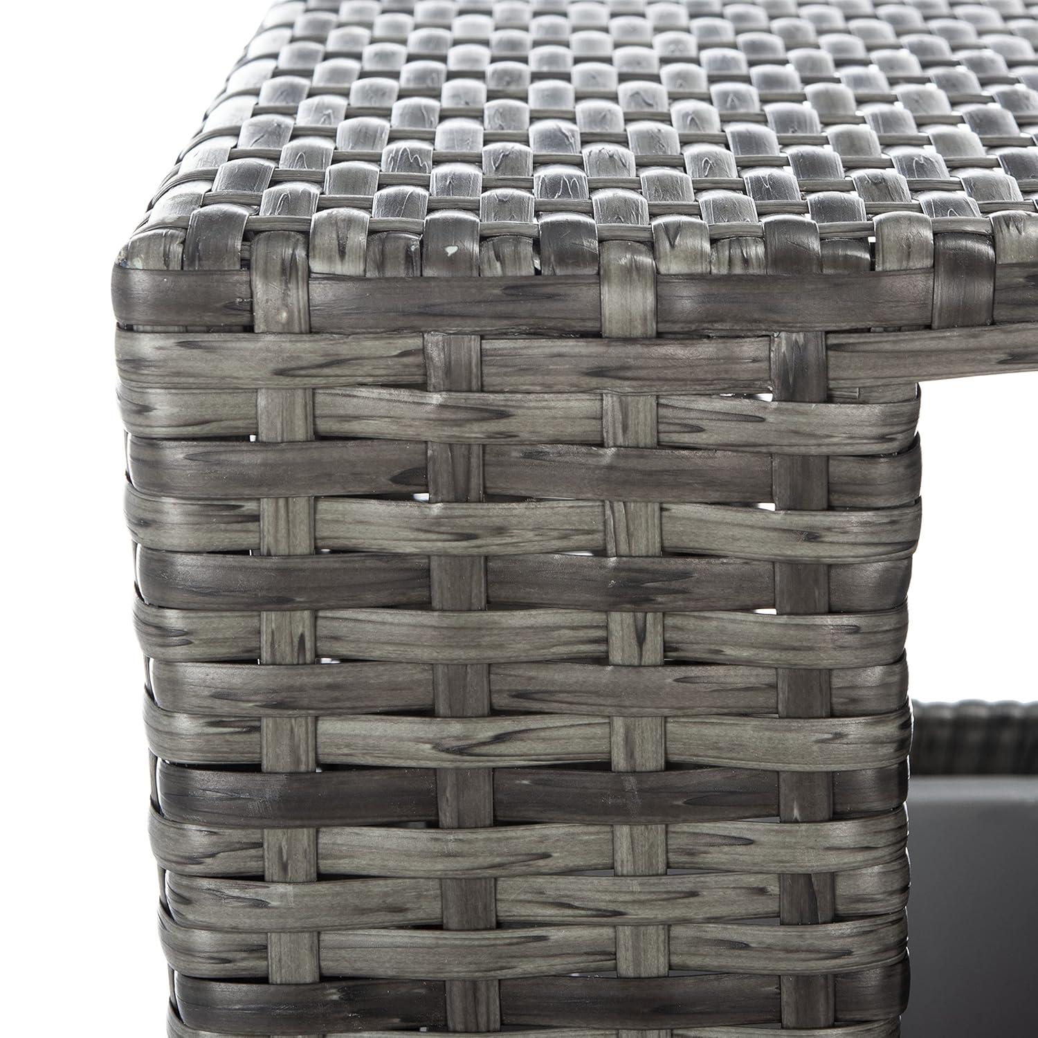 Mazeli Outdoor Trash Can - Grey Brown - Safavieh