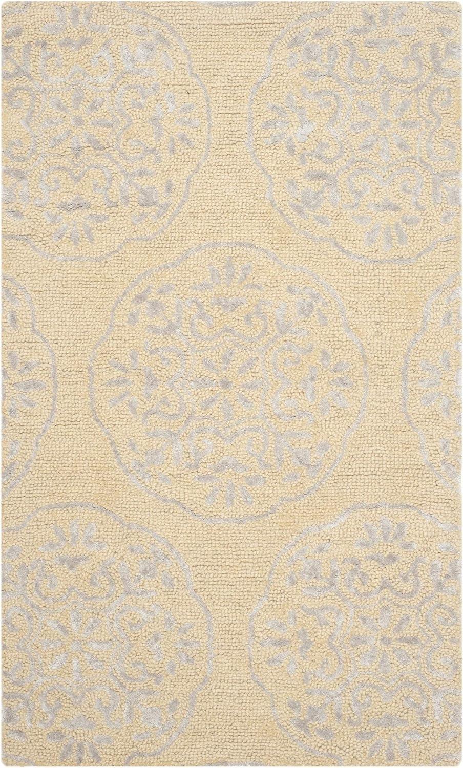 Ivory Elegance 36" Hand-Tufted Wool Rectangular Rug