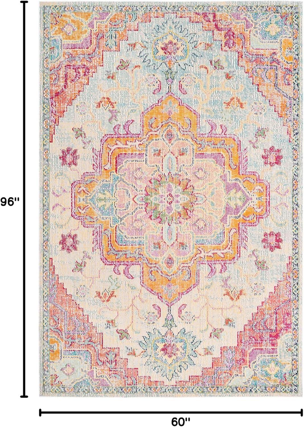 Crystal CRS501 Loomed Indoor Area Rug - Light Blue/Fuchsia - 5'x8' - Safavieh