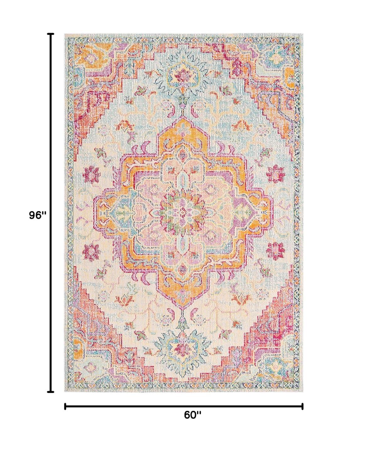 Crystal CRS501 Loomed Indoor Area Rug - Light Blue/Fuchsia - 5'x8' - Safavieh