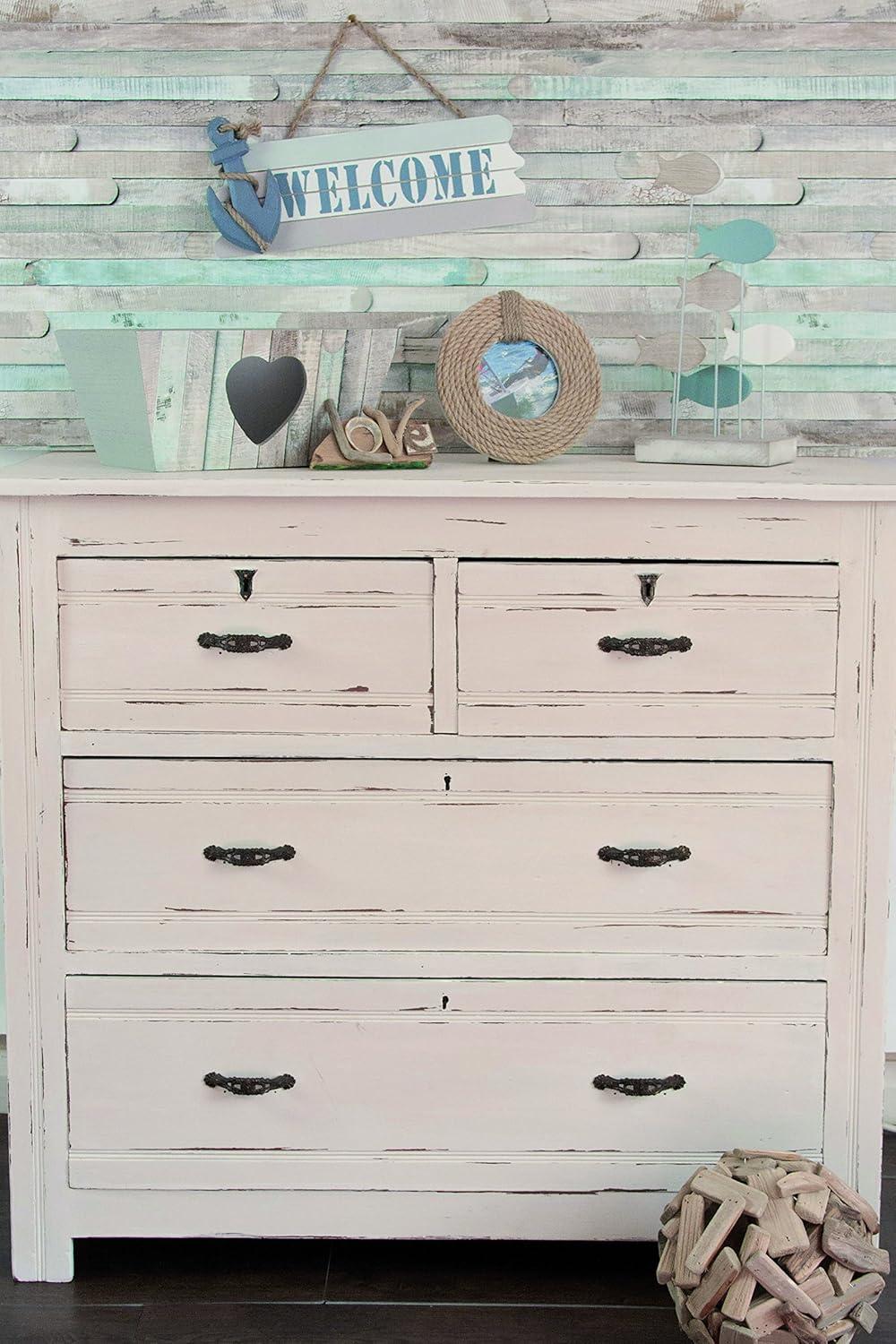 d-c-fix 96407 Beach Wood Self Adhesive Decor Film, 17" x 78", 4-Pack with Applicator