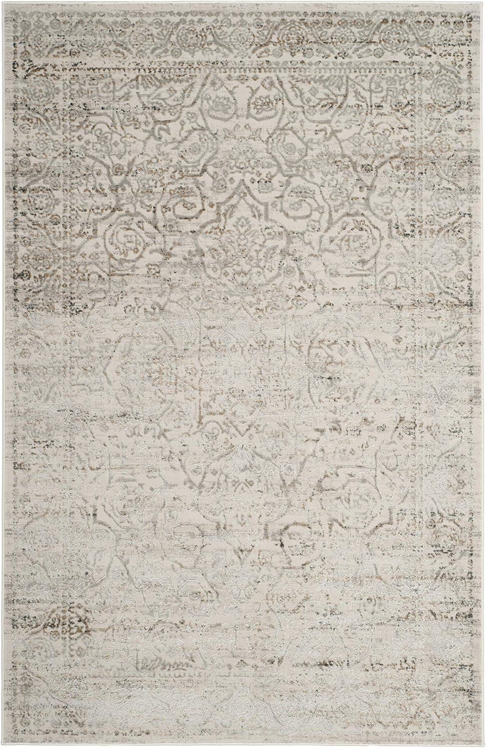 Elegant Princeton Vintage-Styled 4' x 6' Gray Wool Blend Area Rug