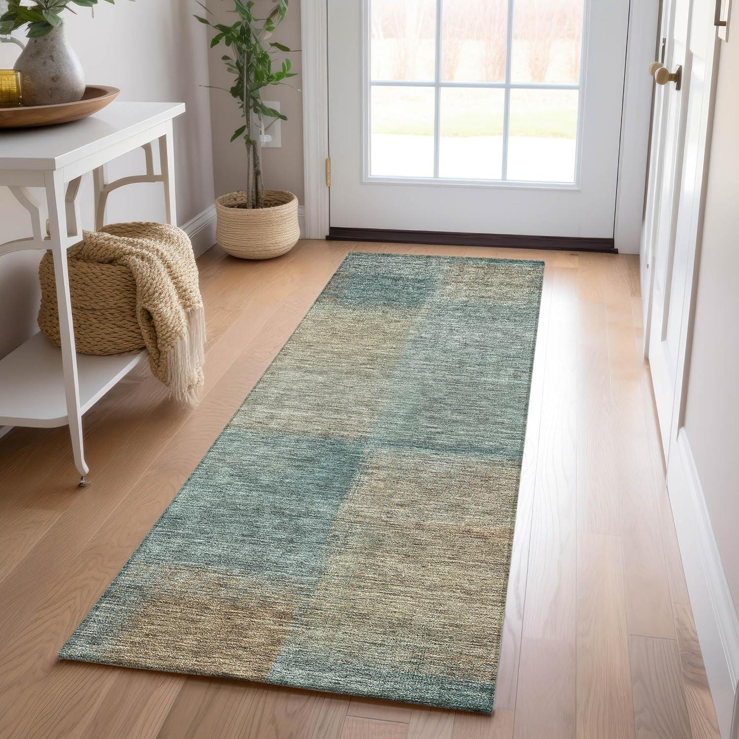 Addison Rugs Machine Washable Indoor/ Outdoor Chantille Ombre Rug Teal - 2'3" x 7'6"