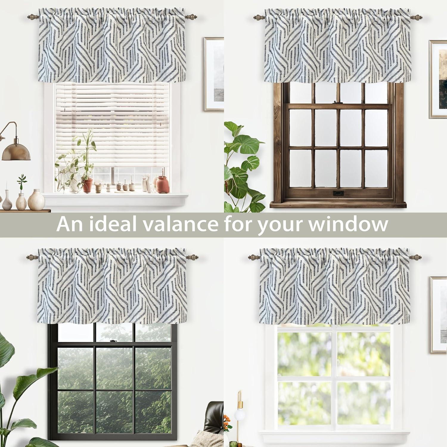 BrionyValance Striped Tailored 52'' W Window Valance