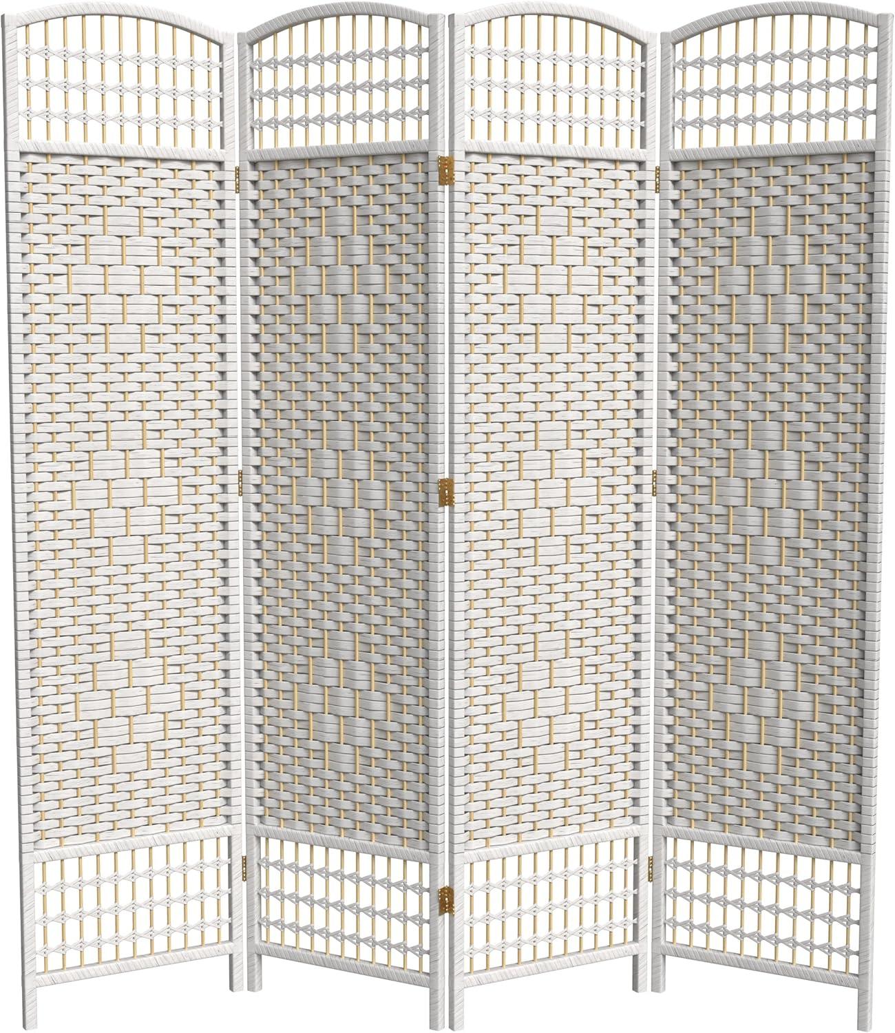 5 1/2 ft. Tall Fiber Weave Room Divider 4 Panels - Oriental Furniture