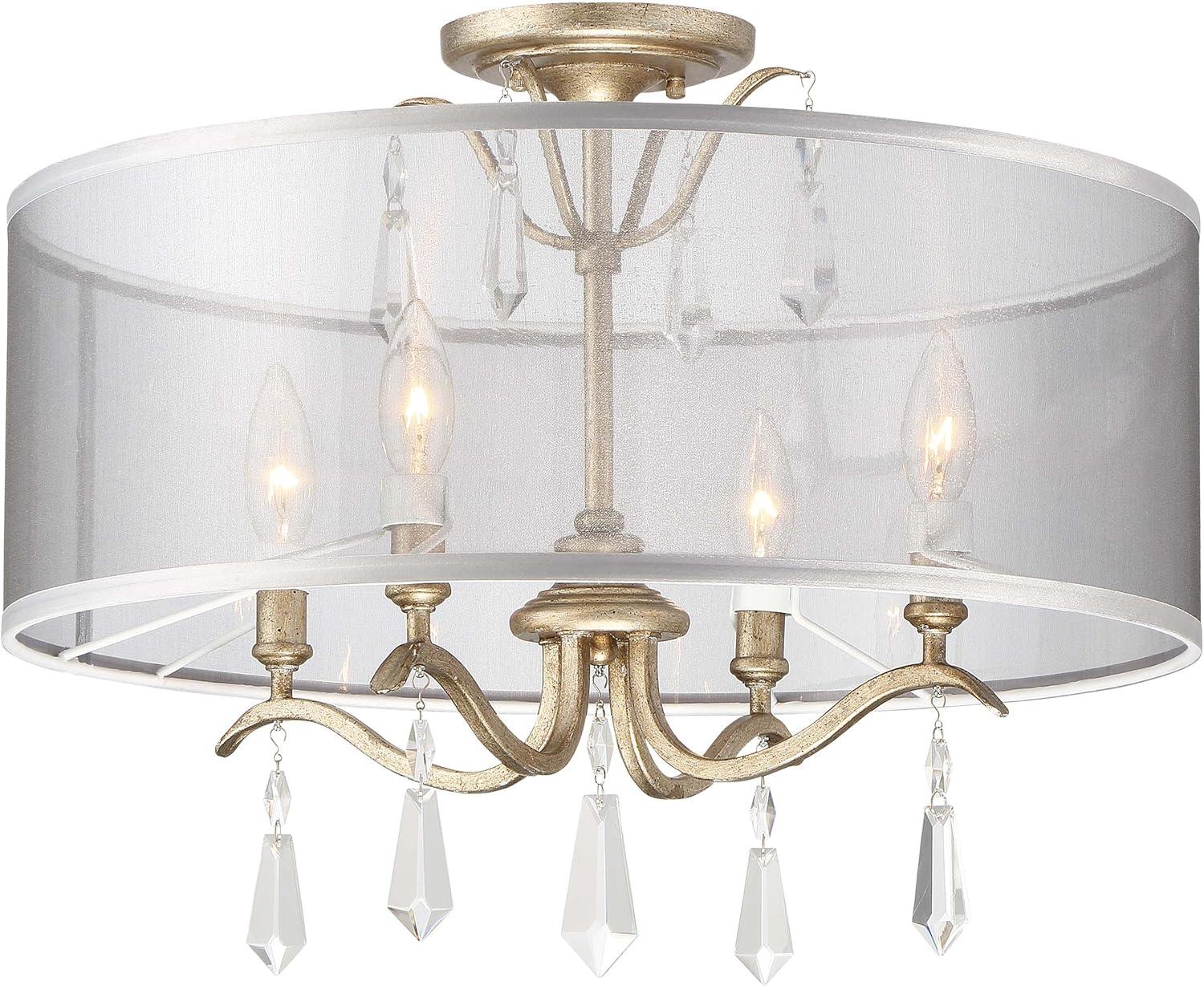 4 Light Convertible Semi-Flush Mount In Traditional Style 19.25 Inches Tall By 20 Inches Wide Minka Lavery 4443-582