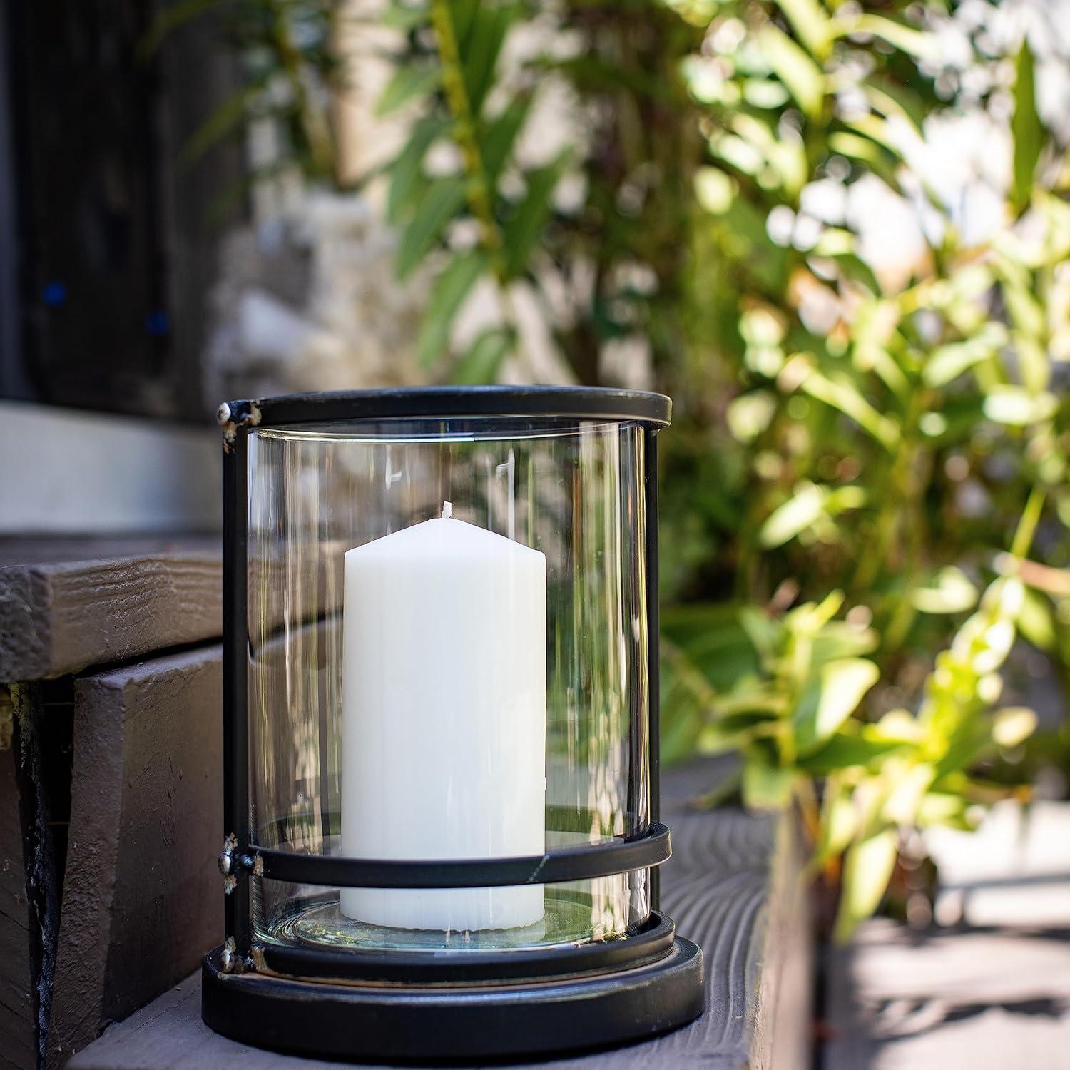 Serenity Palm 10" Flameless White Scented Pillar Candle