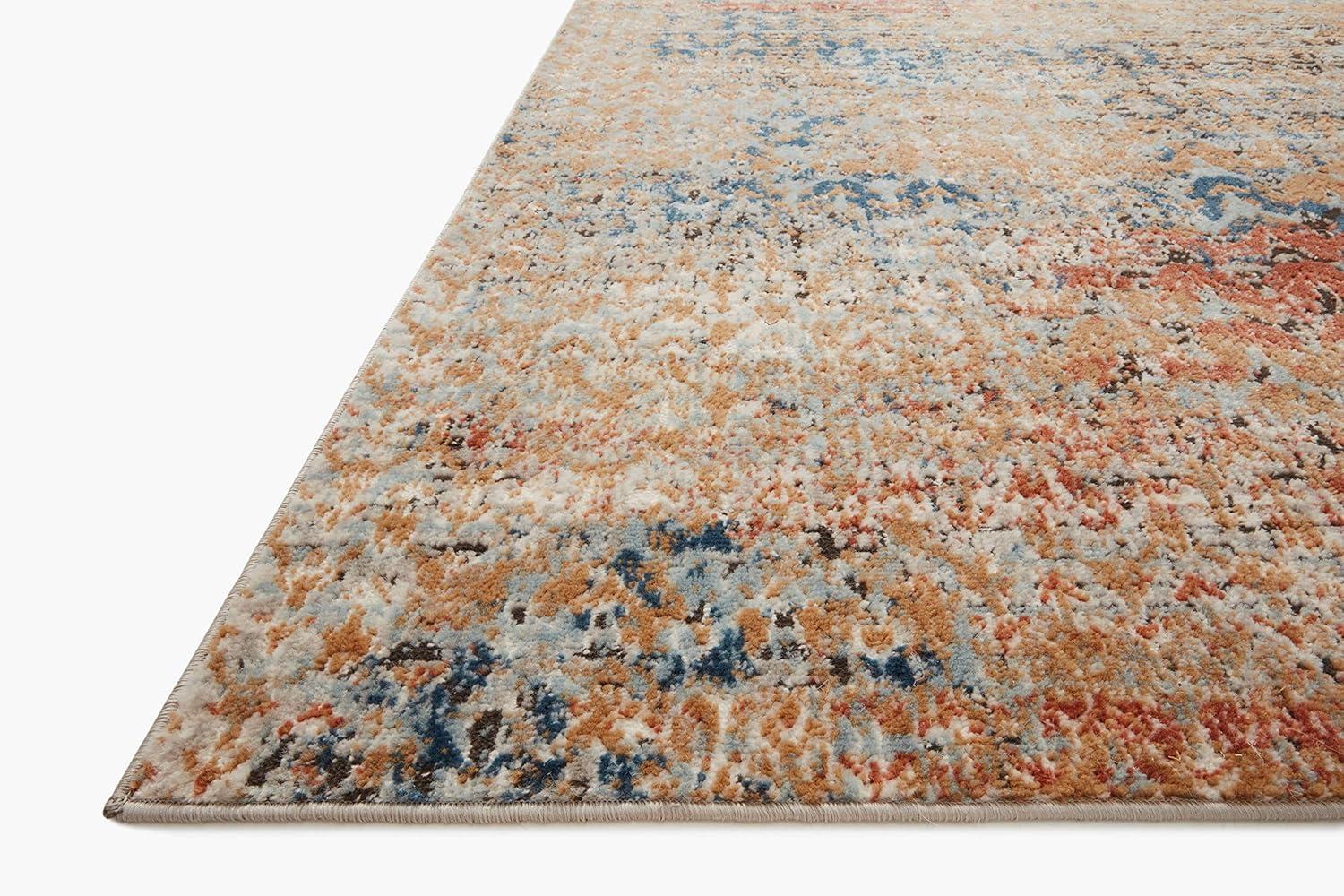 Loloi II Bianca Collection BIA-09 Ocean / Spice, Abstract Area Rug 5'-3" x 7'-6"