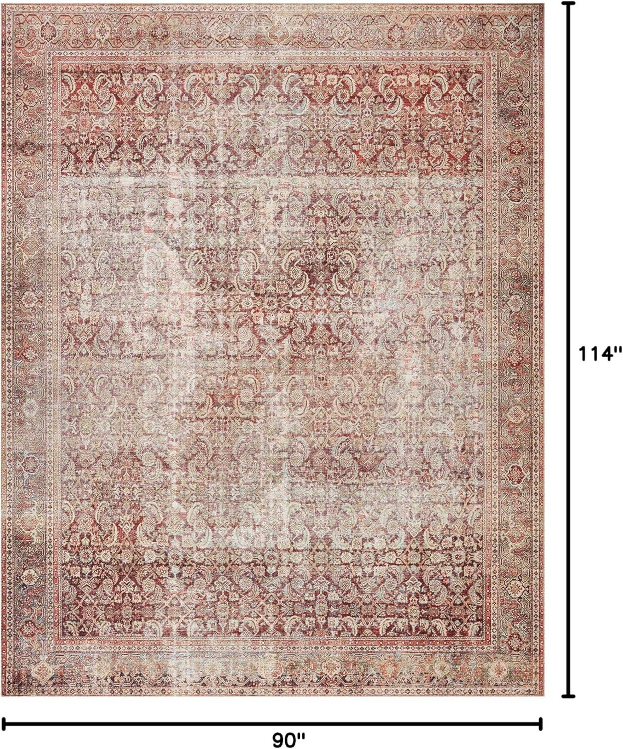 Cinnamon and Sage Rectangular Synthetic Area Rug