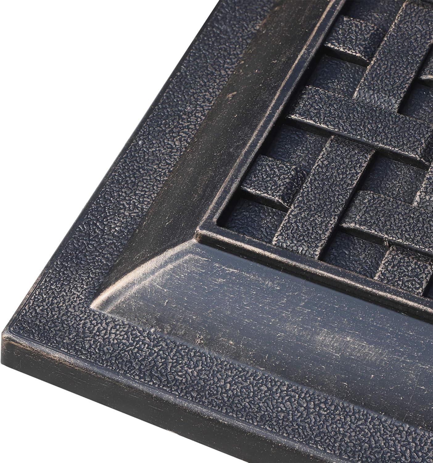 Outsunny 20 lbs Patio Market Umbrella Base Stand Resin Parasol Holder Square with Beautiful Decorative Pattern, for Φ1.5", Φ1.89" Pole