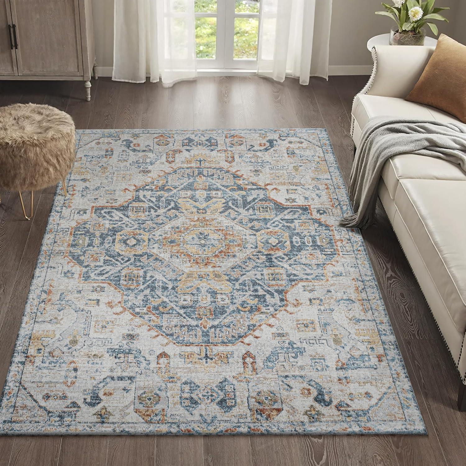 JONATHAN Y Shaemus Bohemian Medallion Low-Pile Machine-Washable Indoor Area Rug