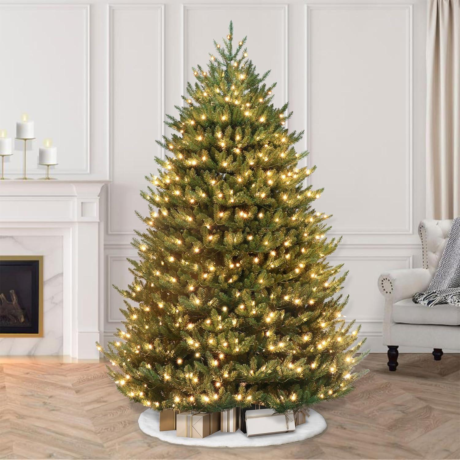 Puleo International 7.5' Canadian Balsam Fir Artificial Christmas Tree with 1000 Clear LED Lights