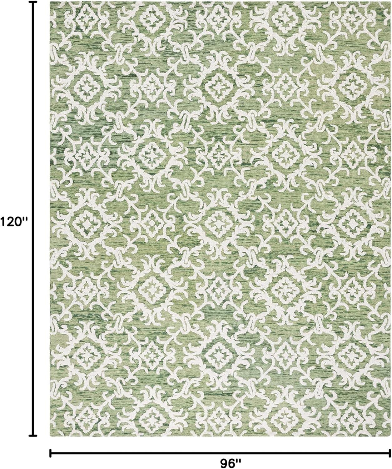 Blossom BLM104 Hand Tufted Indoor Area Rug - Green/Ivory - 8'x10' - Safavieh